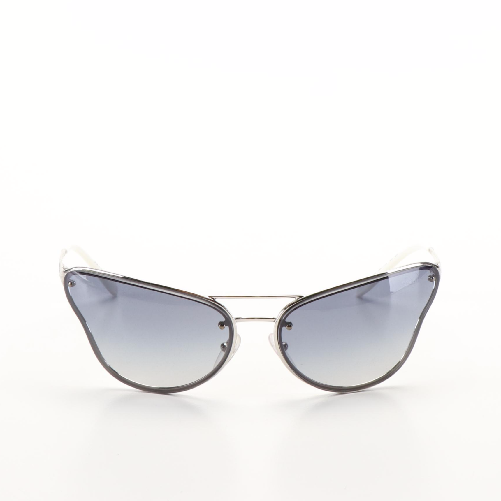 Prada OPR 74VS Silver Butterfly Sunglasses with Case and Box