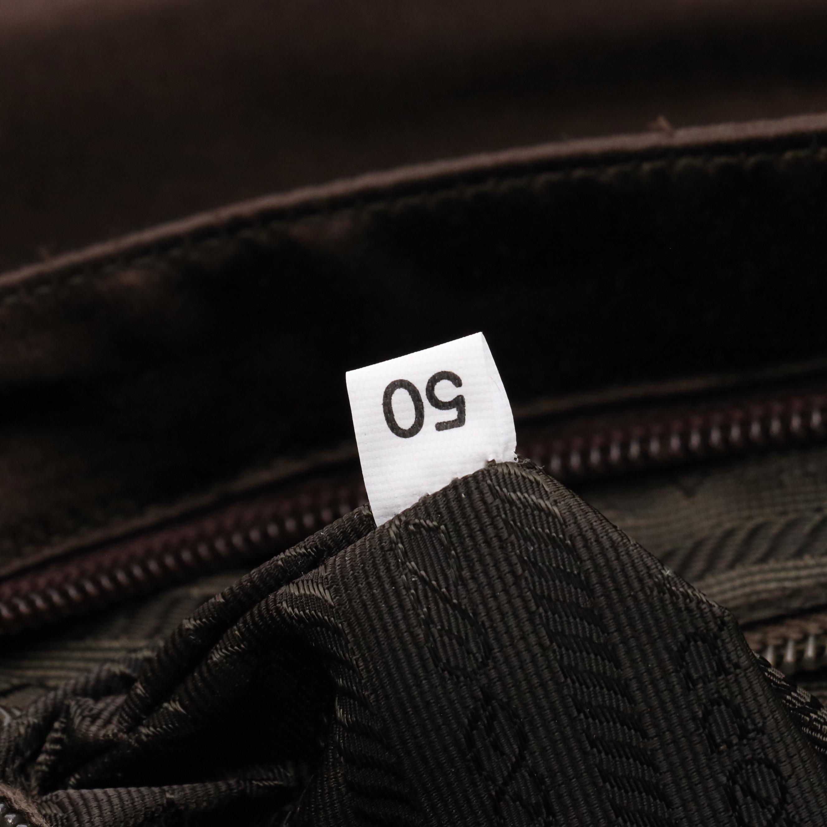 Prada Chocolate Brown Satin Zip-Top Crossbody Bag