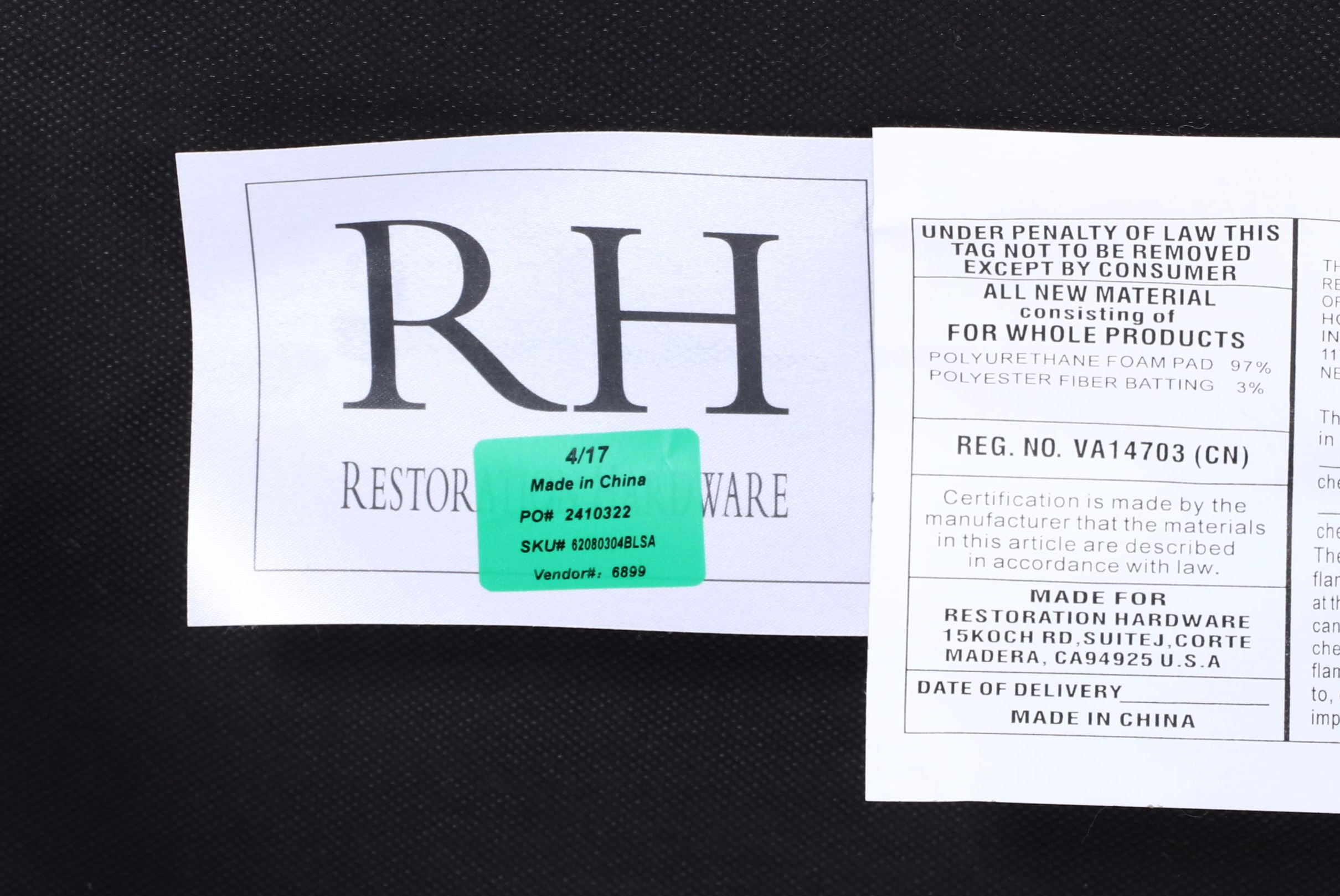 Set of Six Restoration Hardware Linen Upholstered Dining Chairs