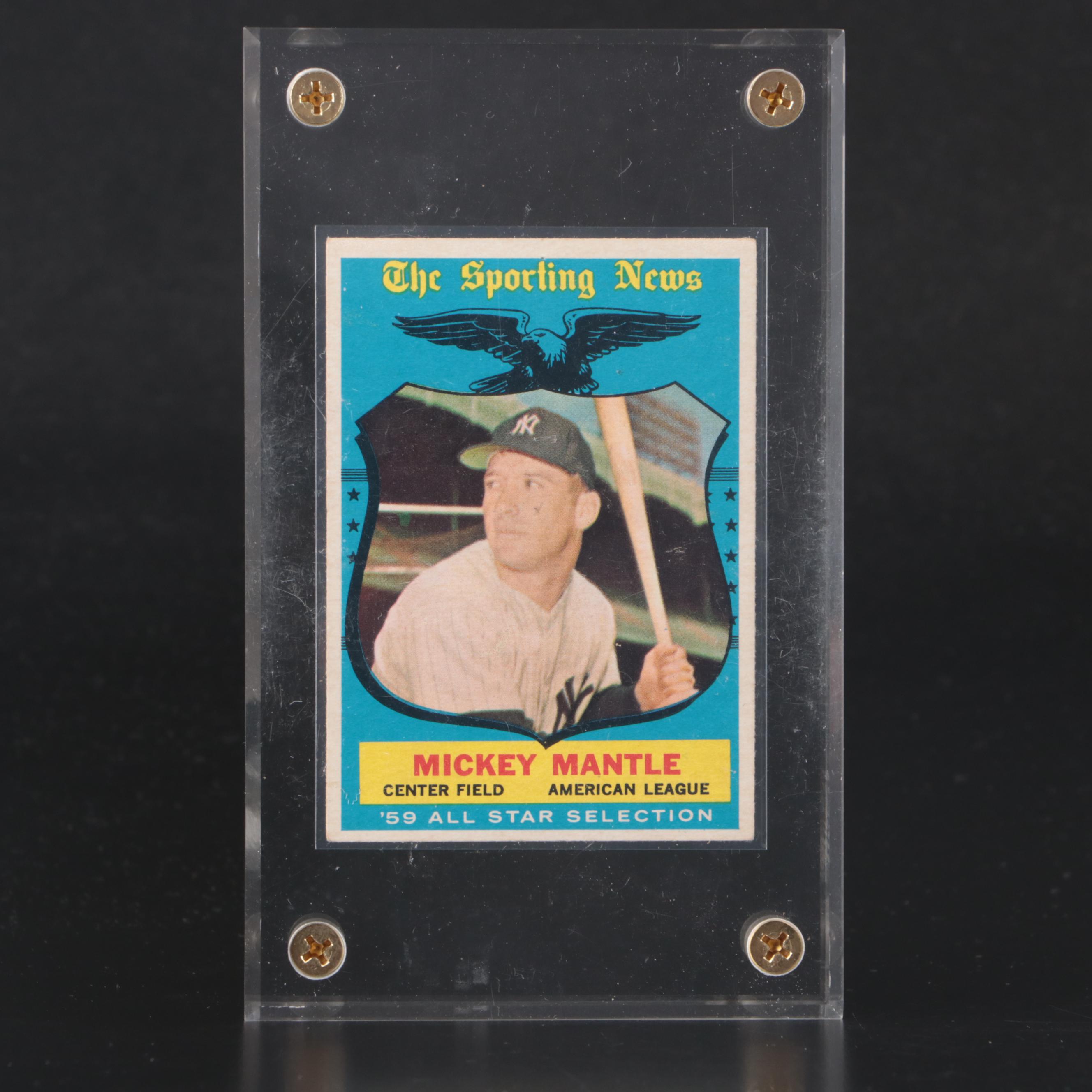 1959 Topps Mickey Mantle "The Sporting News" '59 All-Star Baseball Card