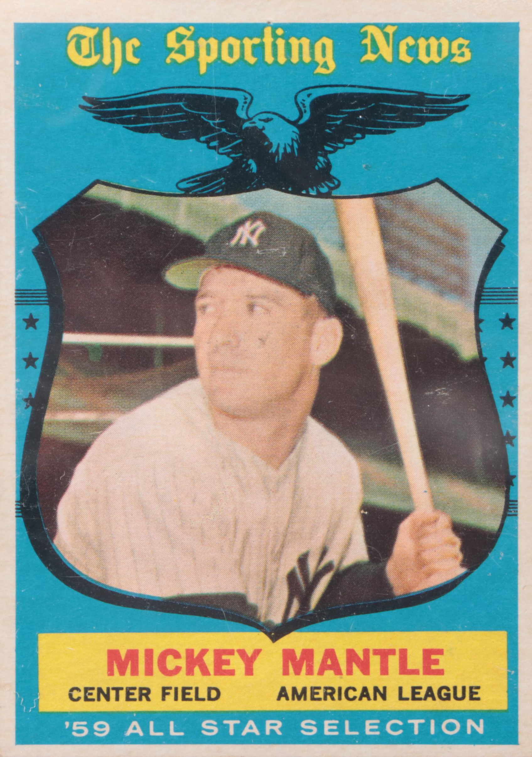 1959 Topps Mickey Mantle "The Sporting News" '59 All-Star Baseball Card