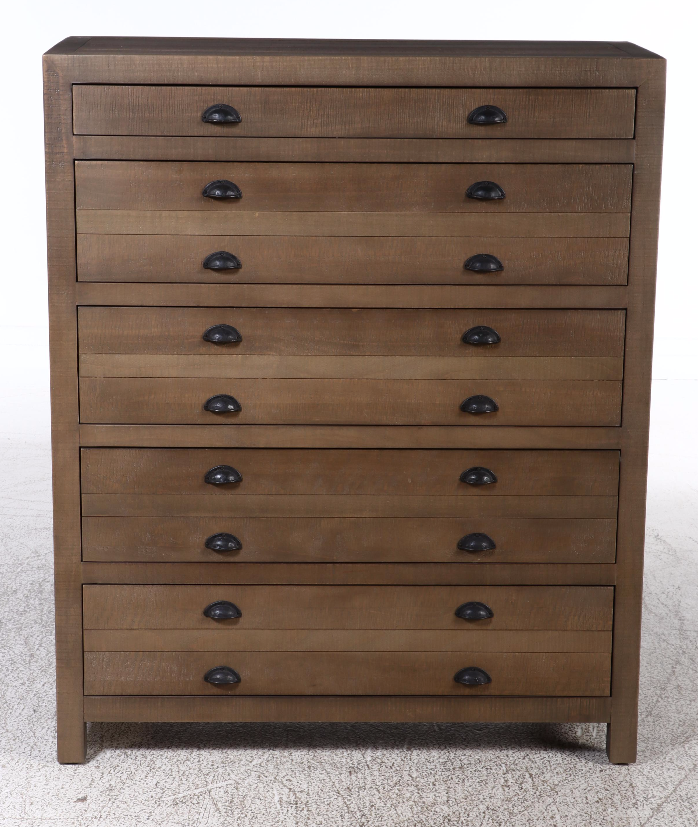Restoration Hardware Wooden Printmaker's Chest of Drawers