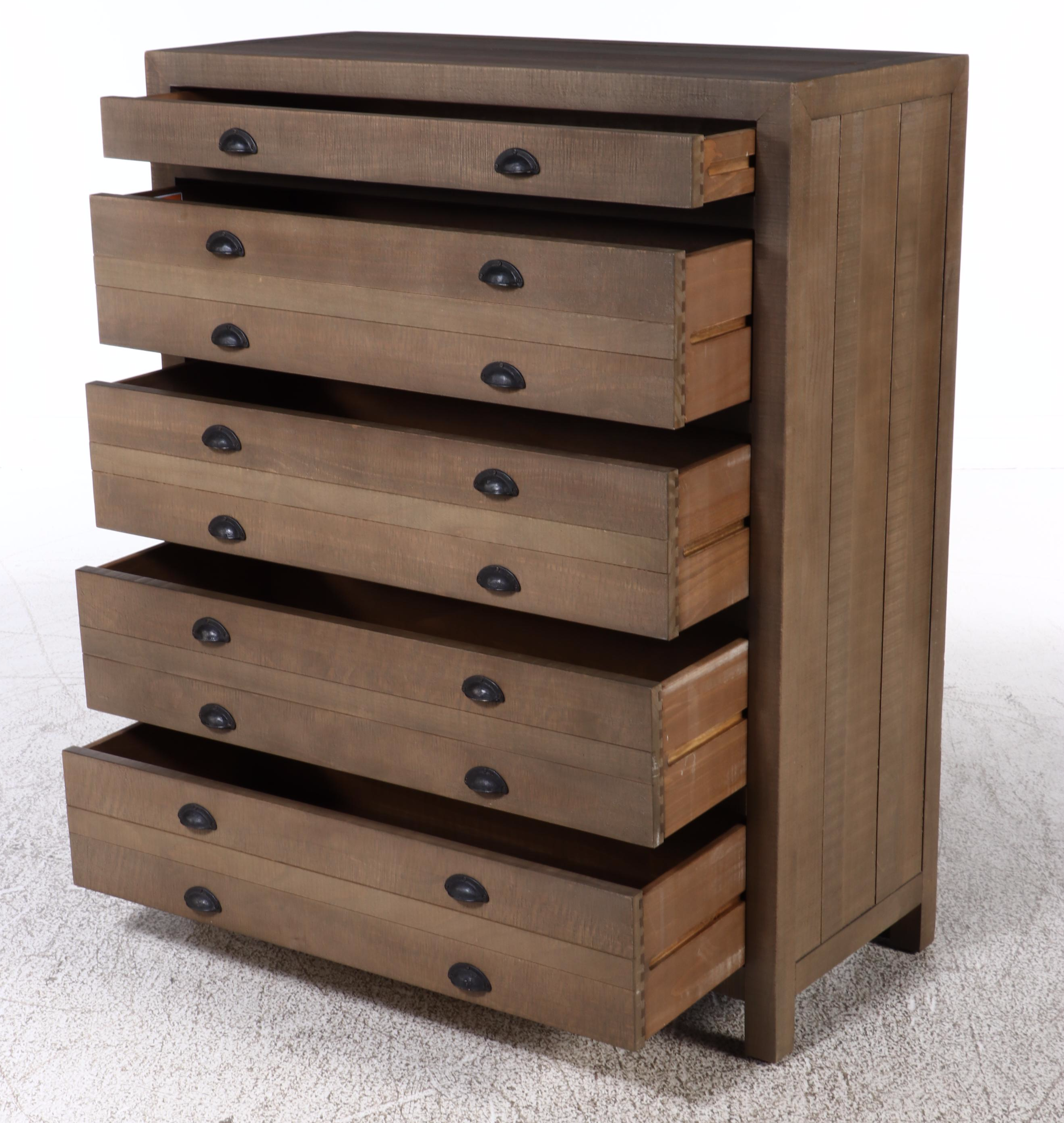Restoration Hardware Wooden Printmaker's Chest of Drawers