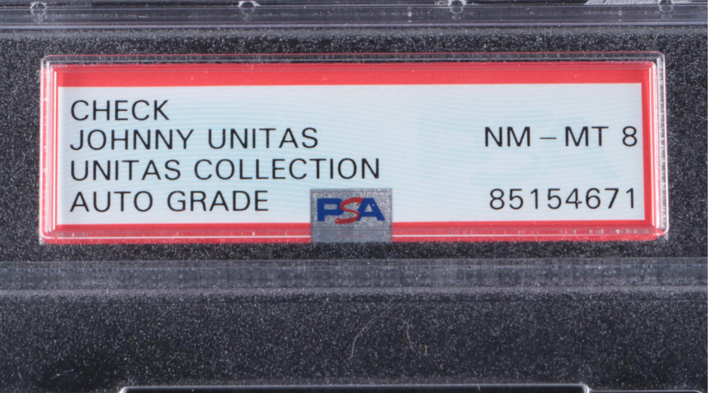 Johnny Unitas Signed Personal Check Graded PSA 8 NM-MT