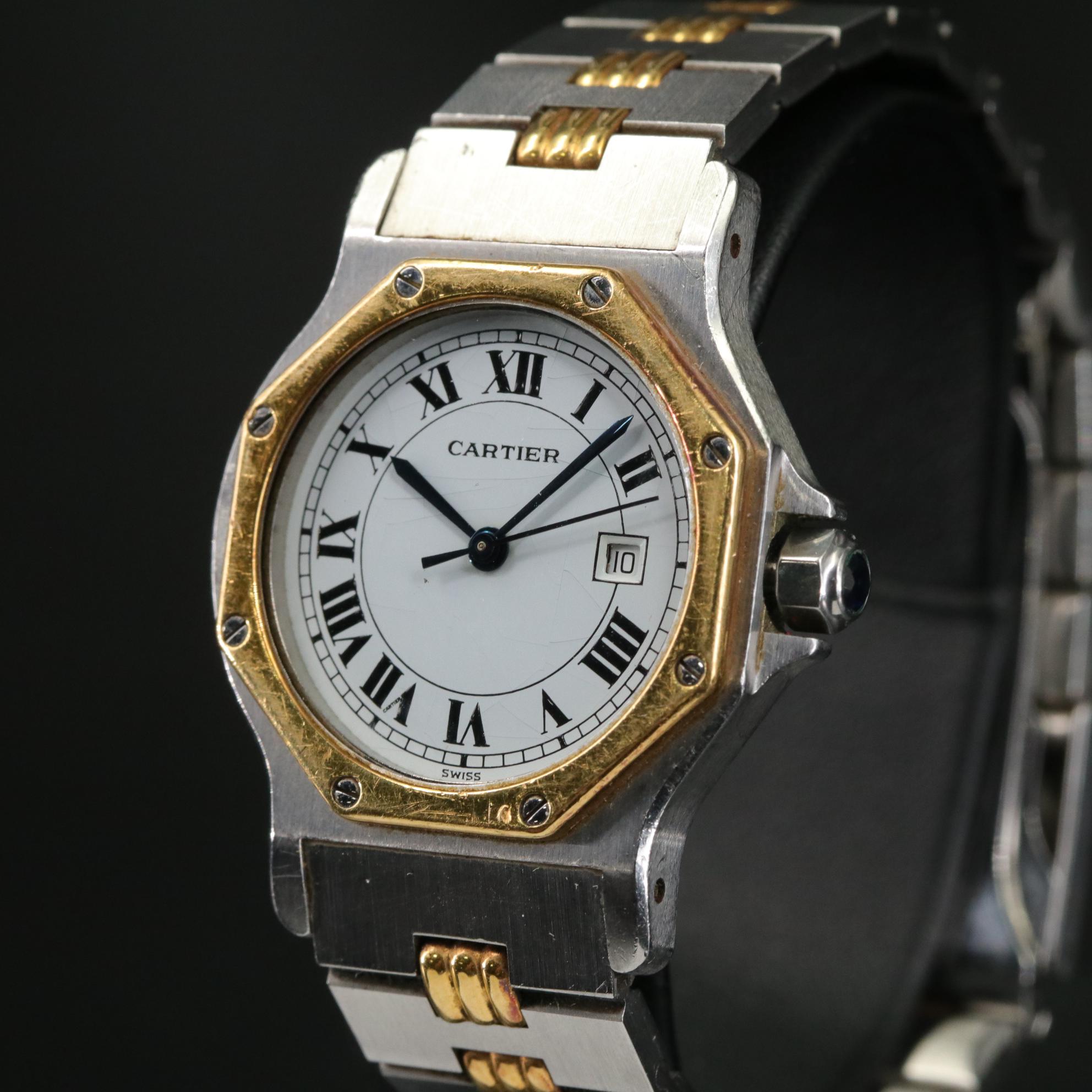 Cartier Santos de Cartier Octagonal 18K and Stainless Steel Watch