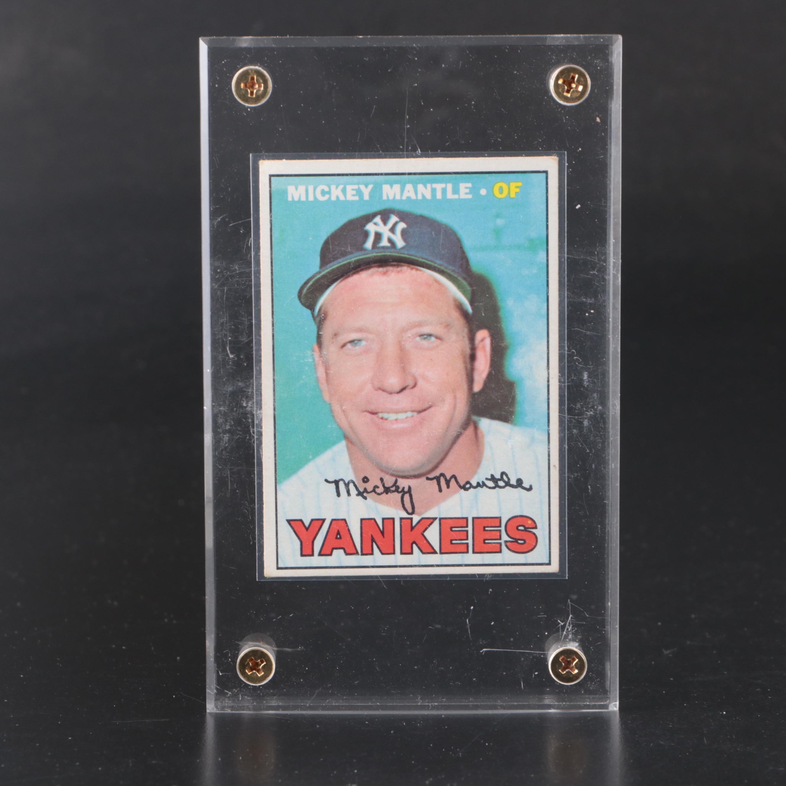 1967 and 1969 Topps Mickey Mantle New York Yankees Baseball Cards