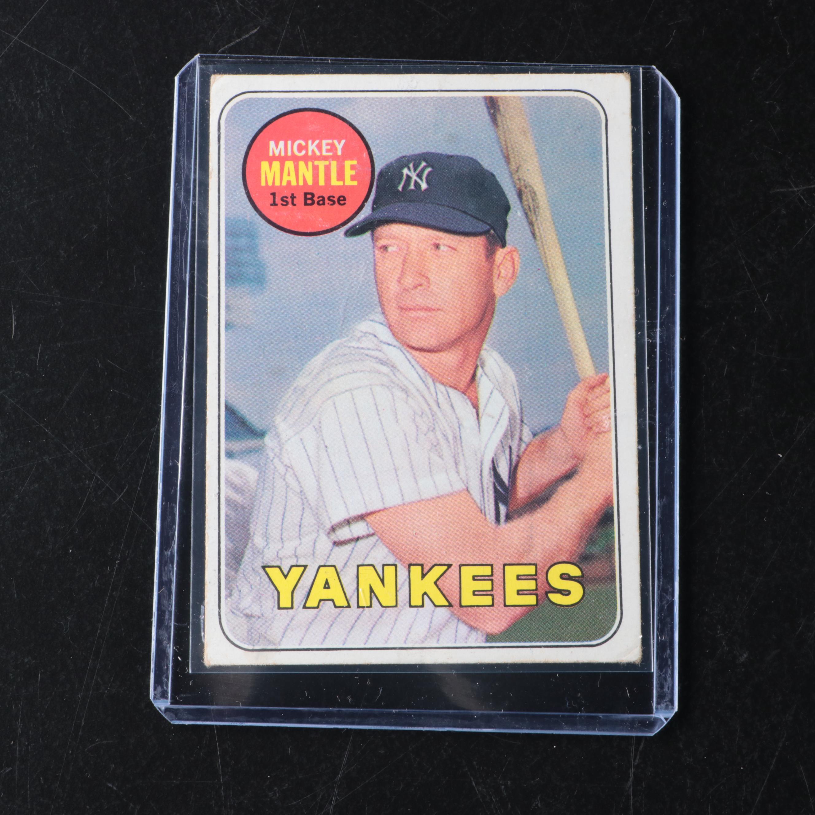 1967 and 1969 Topps Mickey Mantle New York Yankees Baseball Cards