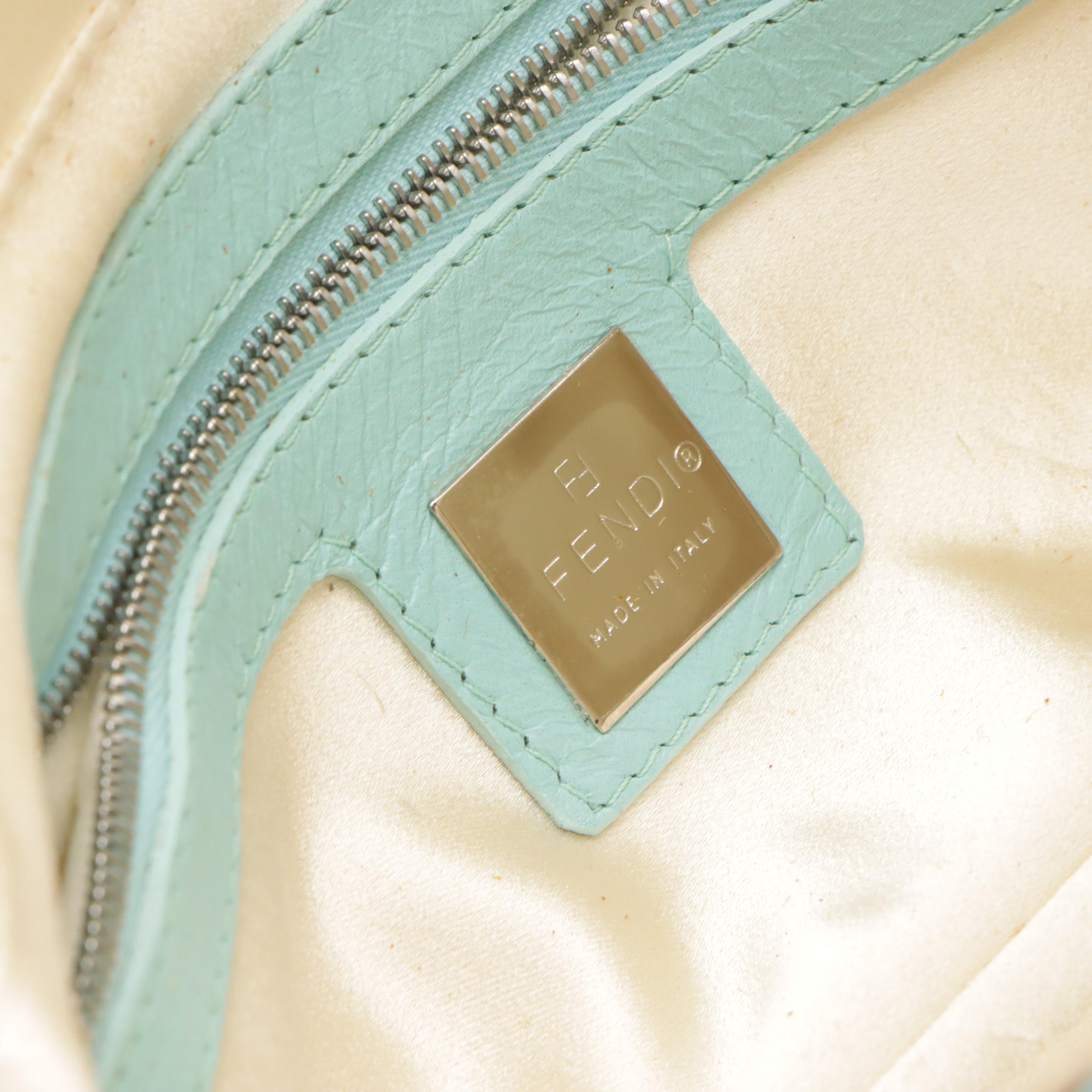 Fendi Vintage Blue Beaded Mamma Baguette Bag