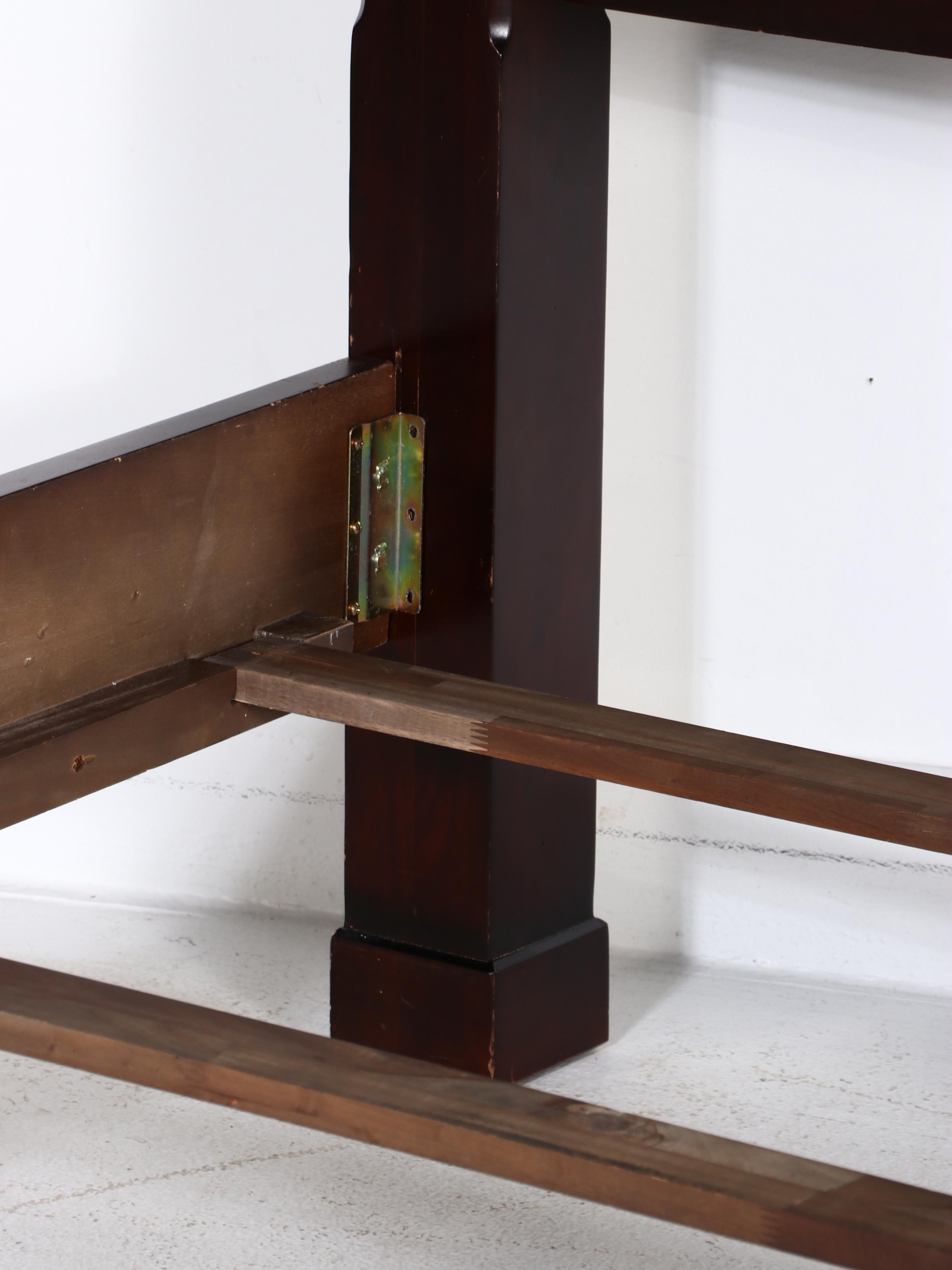 Bombay Federal Style Mahogany Finish Four-Poster Bed Frame