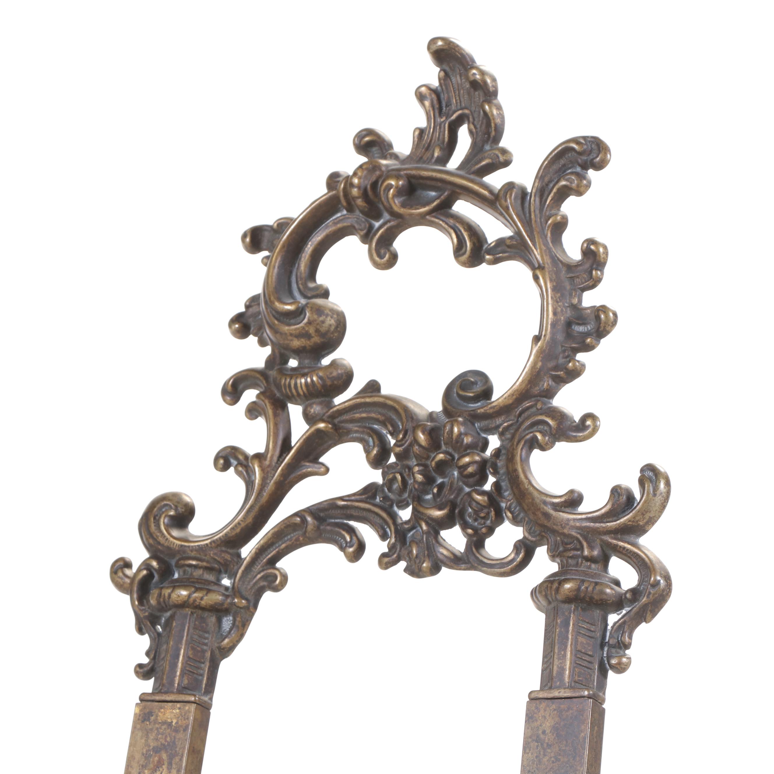 Rococo Style Cast Brass Standing Display Easel