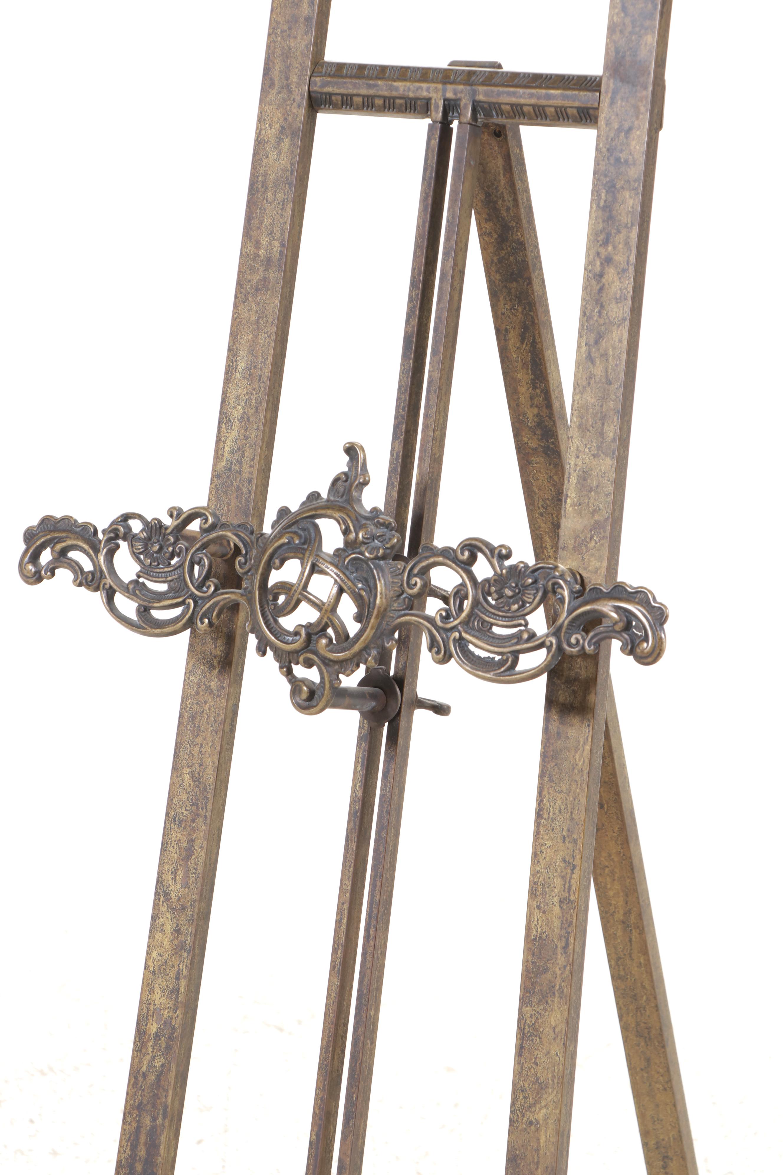 Rococo Style Cast Brass Standing Display Easel