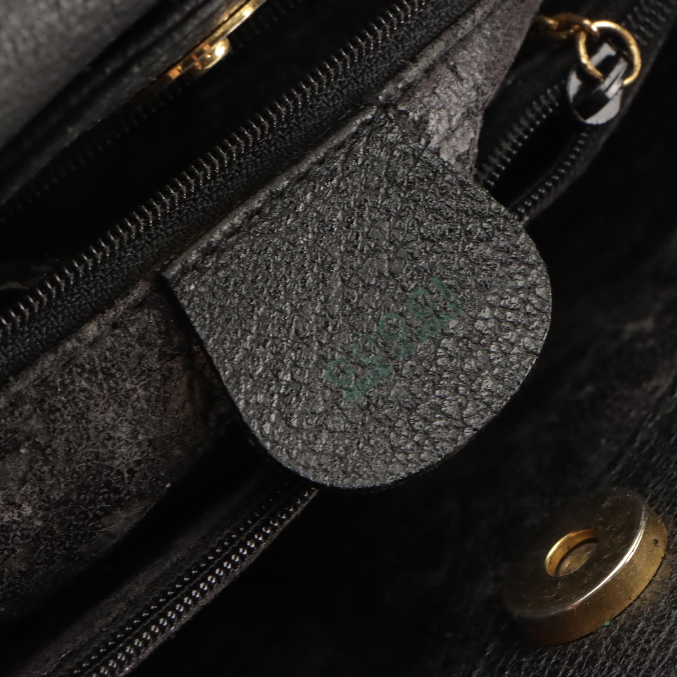 Gucci Diana Bamboo Handle Tote in Black Suede and Cinghiale Leather Trim