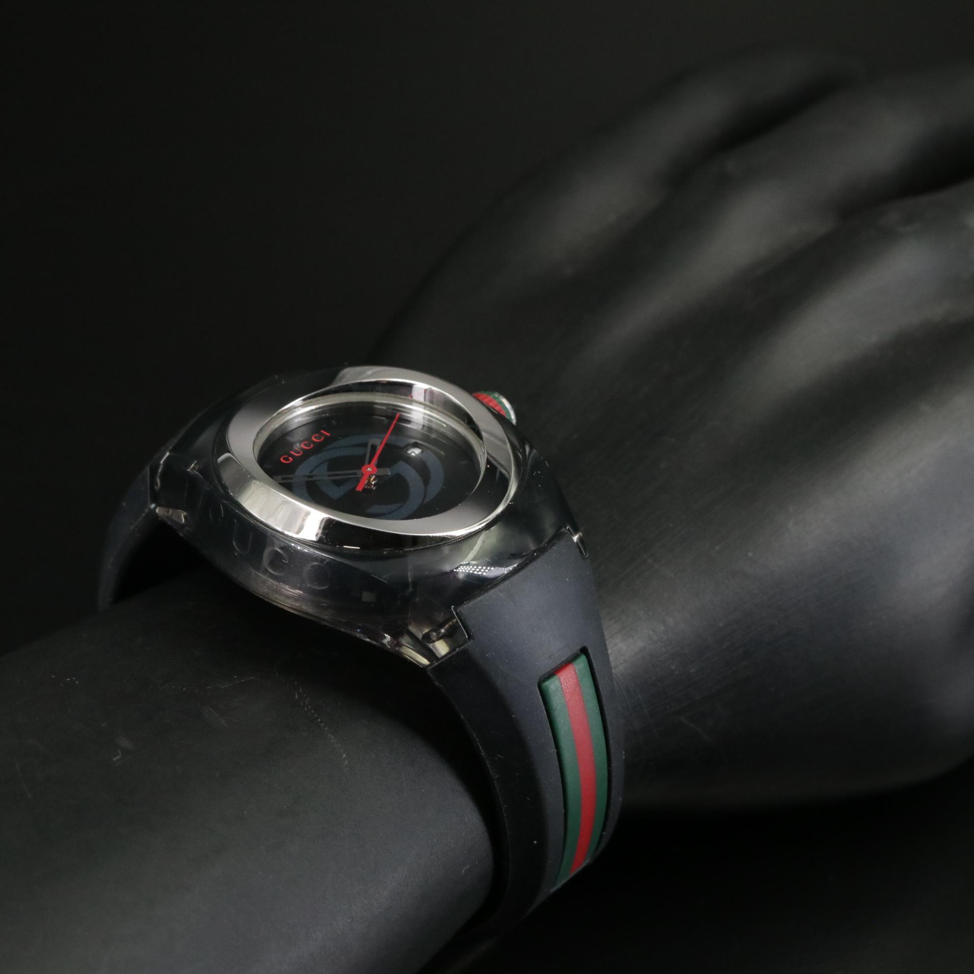 Gucci Sync 137.3 Swiss Made Black Dial Quartz Wristwatch