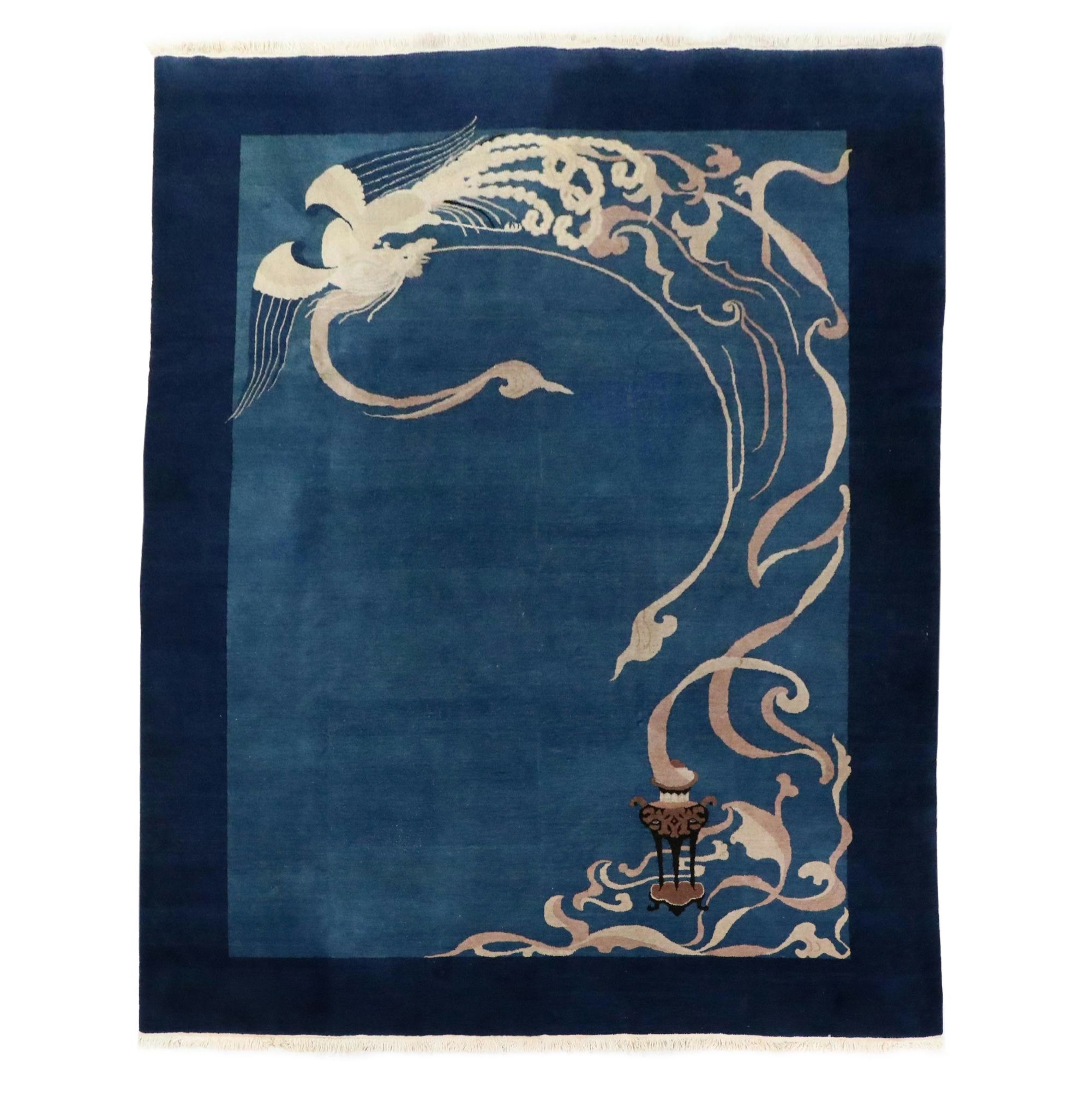 8'11 x 11'11 Hand-Knotted Chinese Nichols Style Area Rug