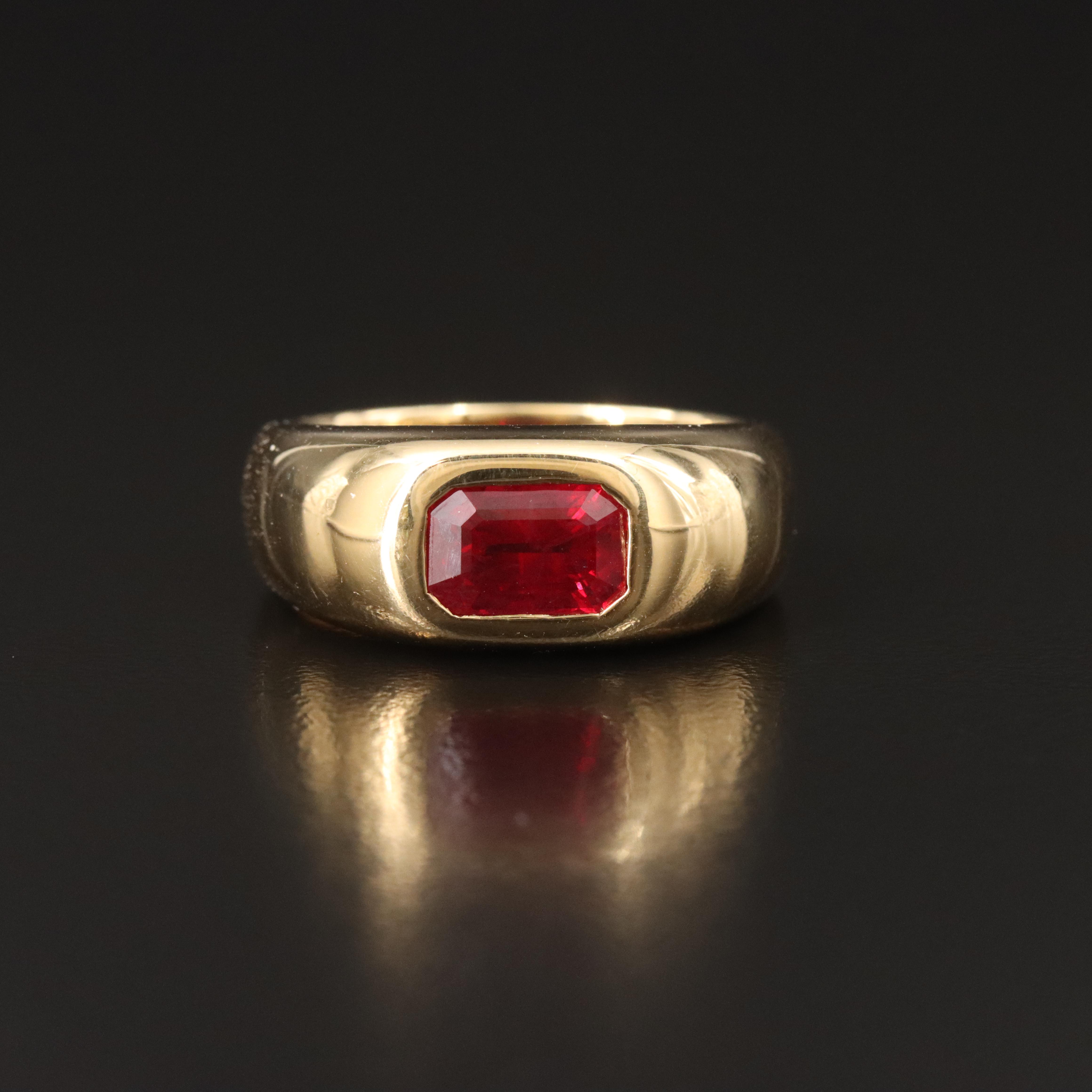 18K 2.27 CT Burmese Ruby Solitaire Ring with GIA Report