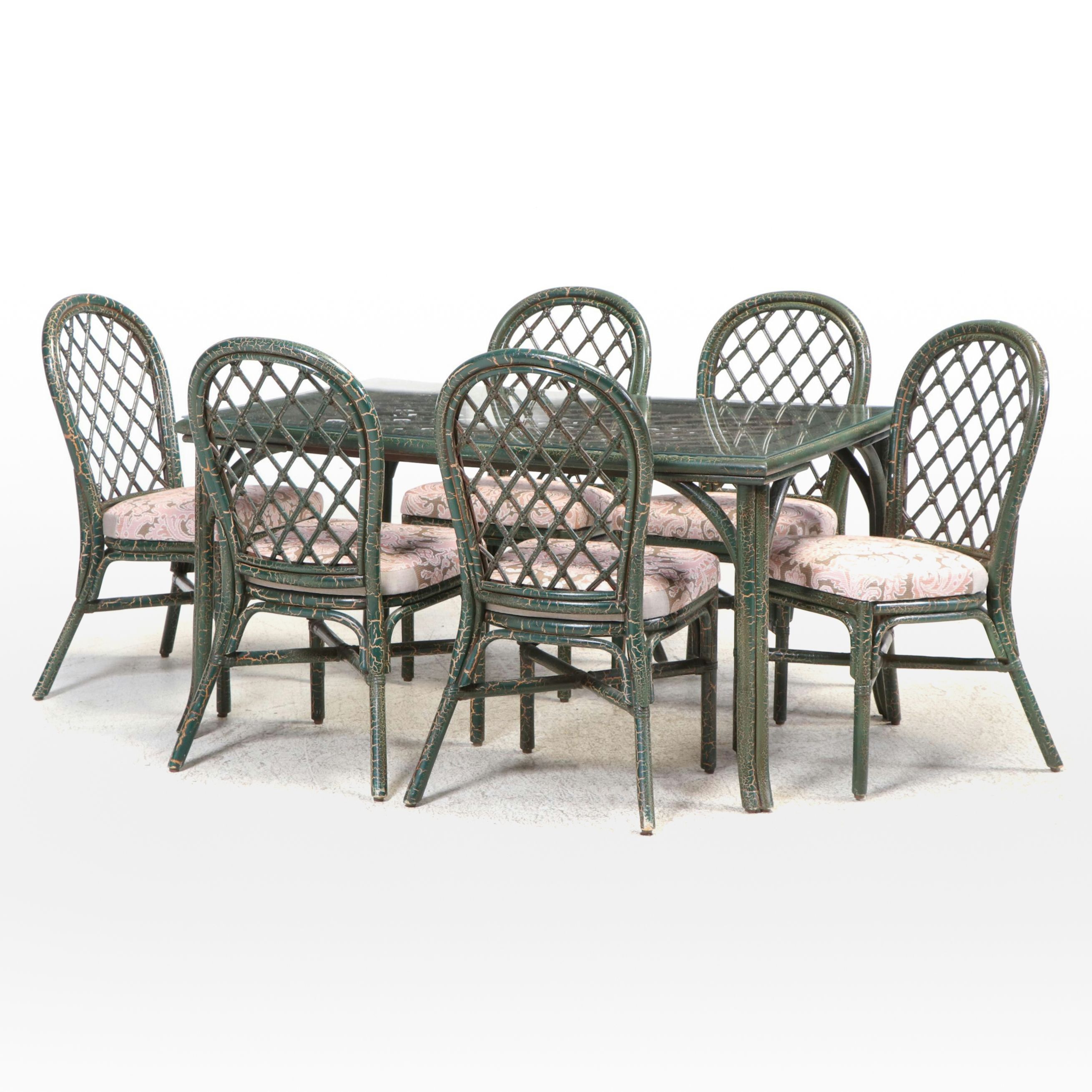 Five Piece Southeastern Galleries Art Nouveau Style Painted Bent Wood Dining Set