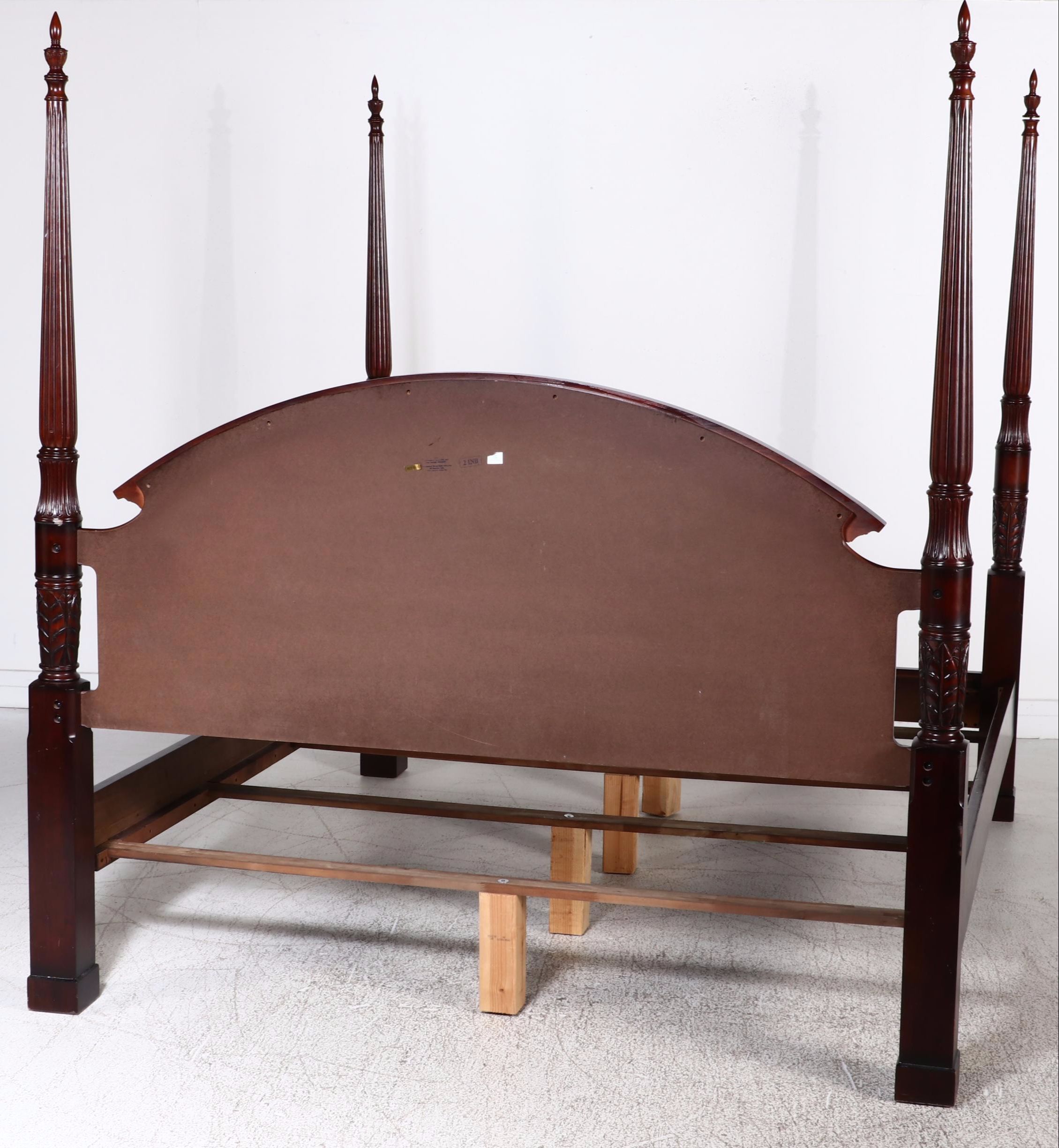 Bombay Federal Style Mahogany Finish Four-Poster Bed Frame