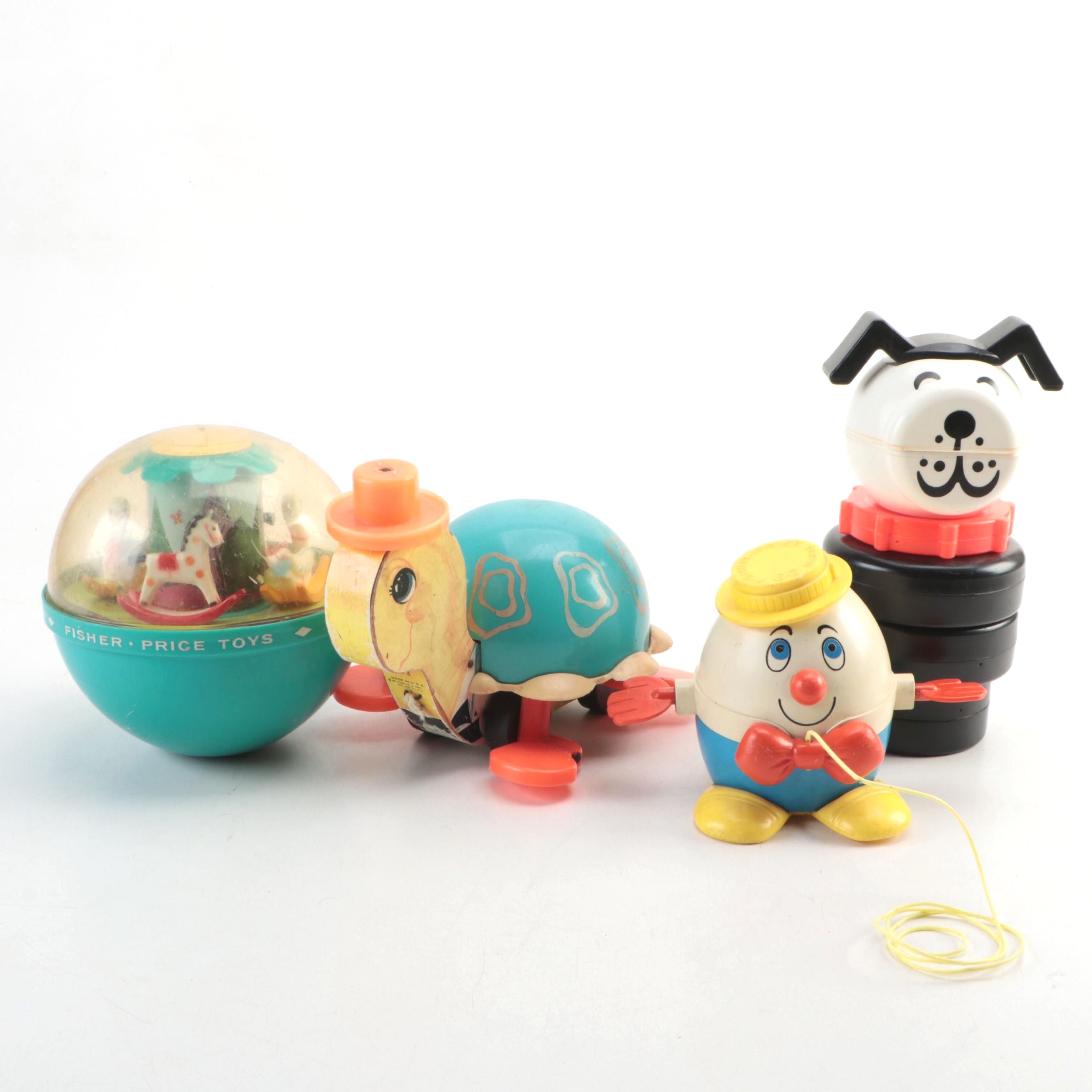 Fisher-Price "Lucky Dog" Stacking Puzzle with Pull-Behind Toys and Ball