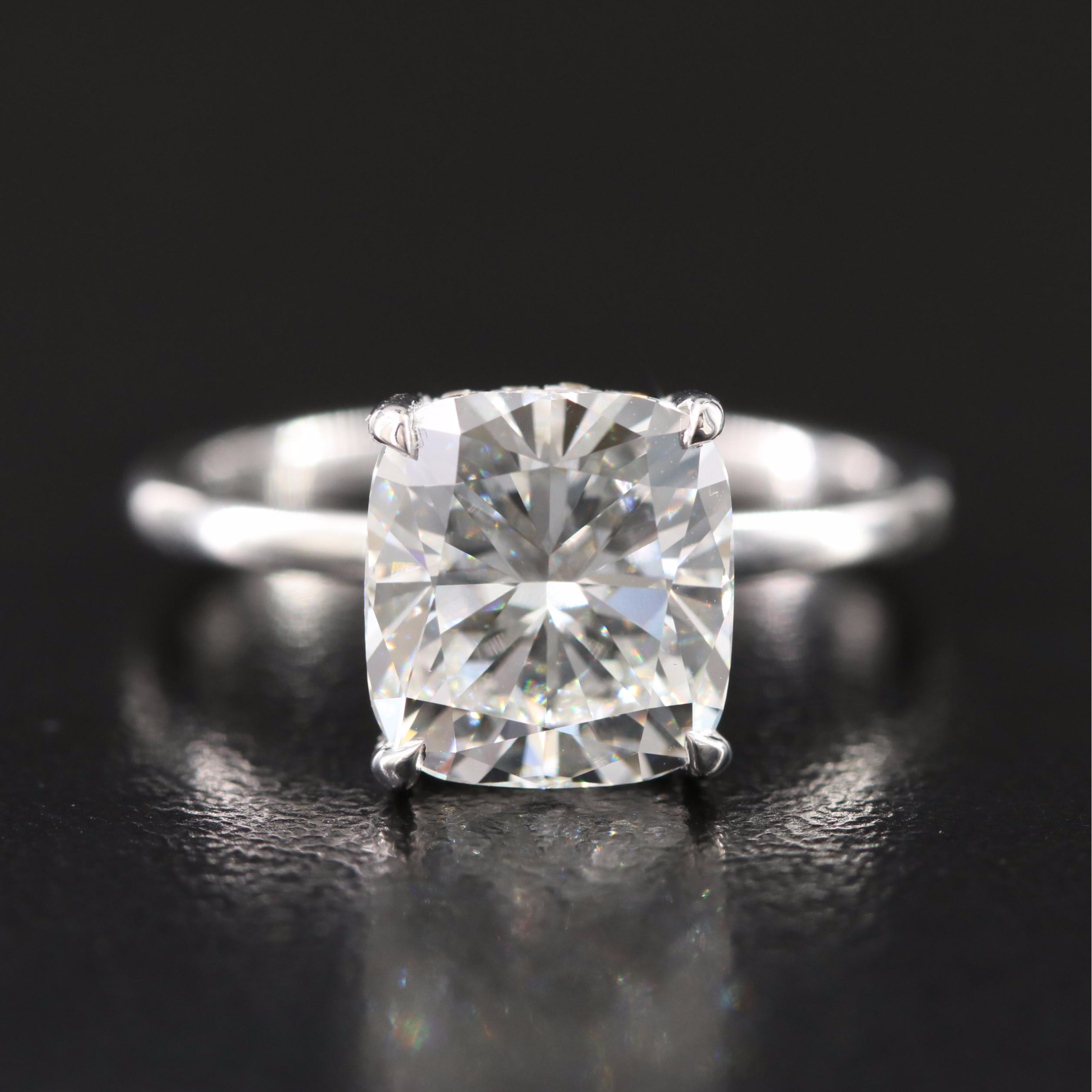 18K 3.25 CTW Diamond Ring with Lab Grown Center and Online IGI Report