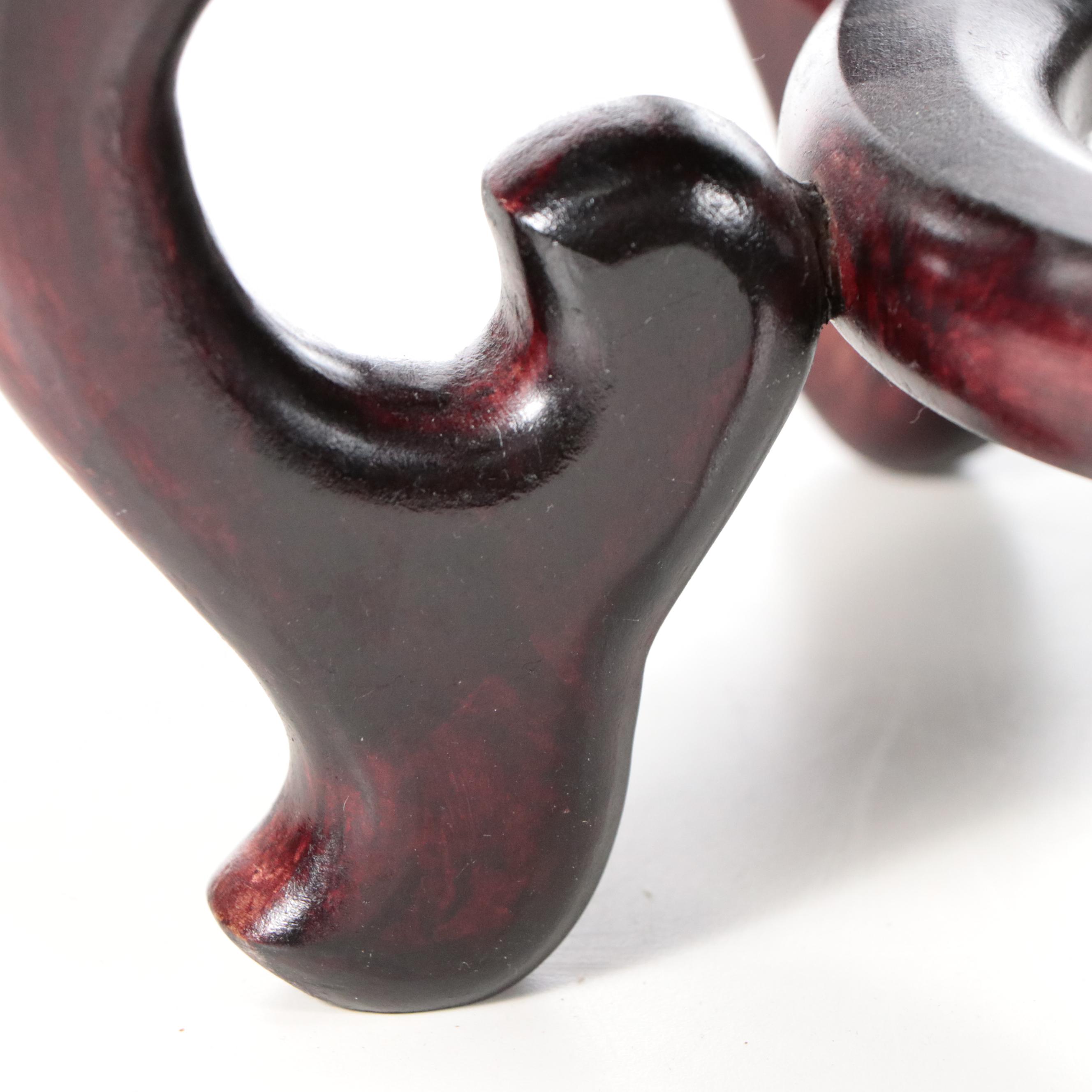 Chinese Porcelain Floor Vase and Wooden Stand