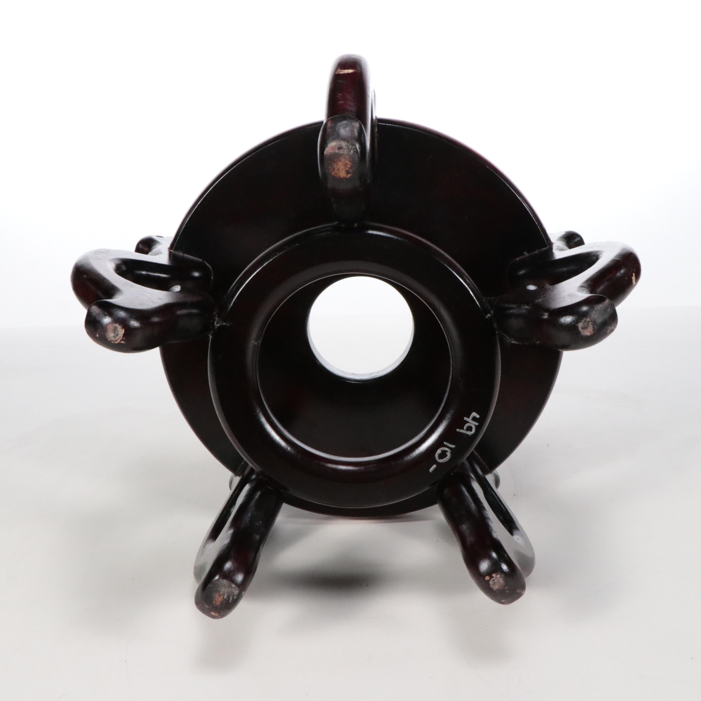 Chinese Porcelain Floor Vase and Wooden Stand