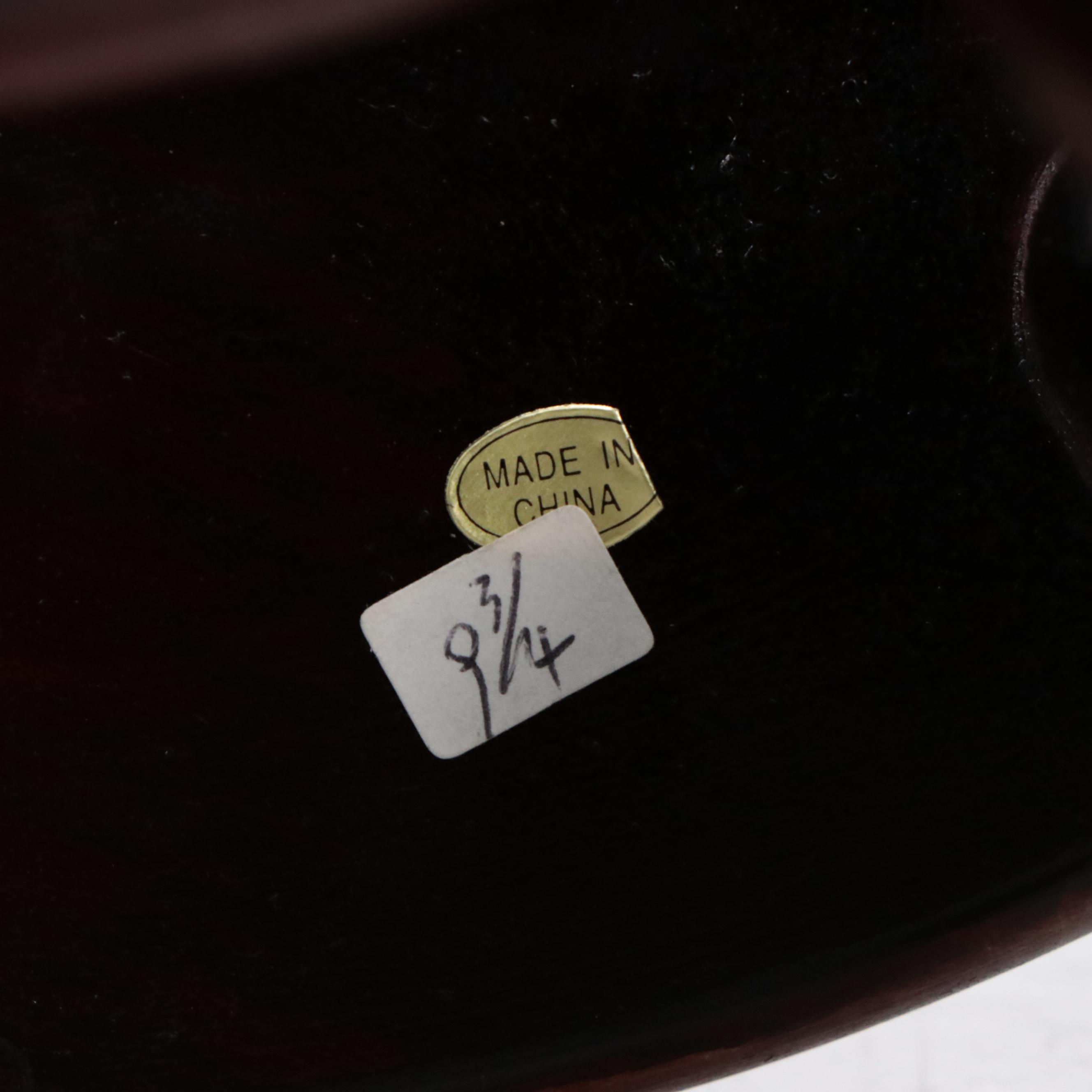 Chinese Porcelain Floor Vase and Wooden Stand