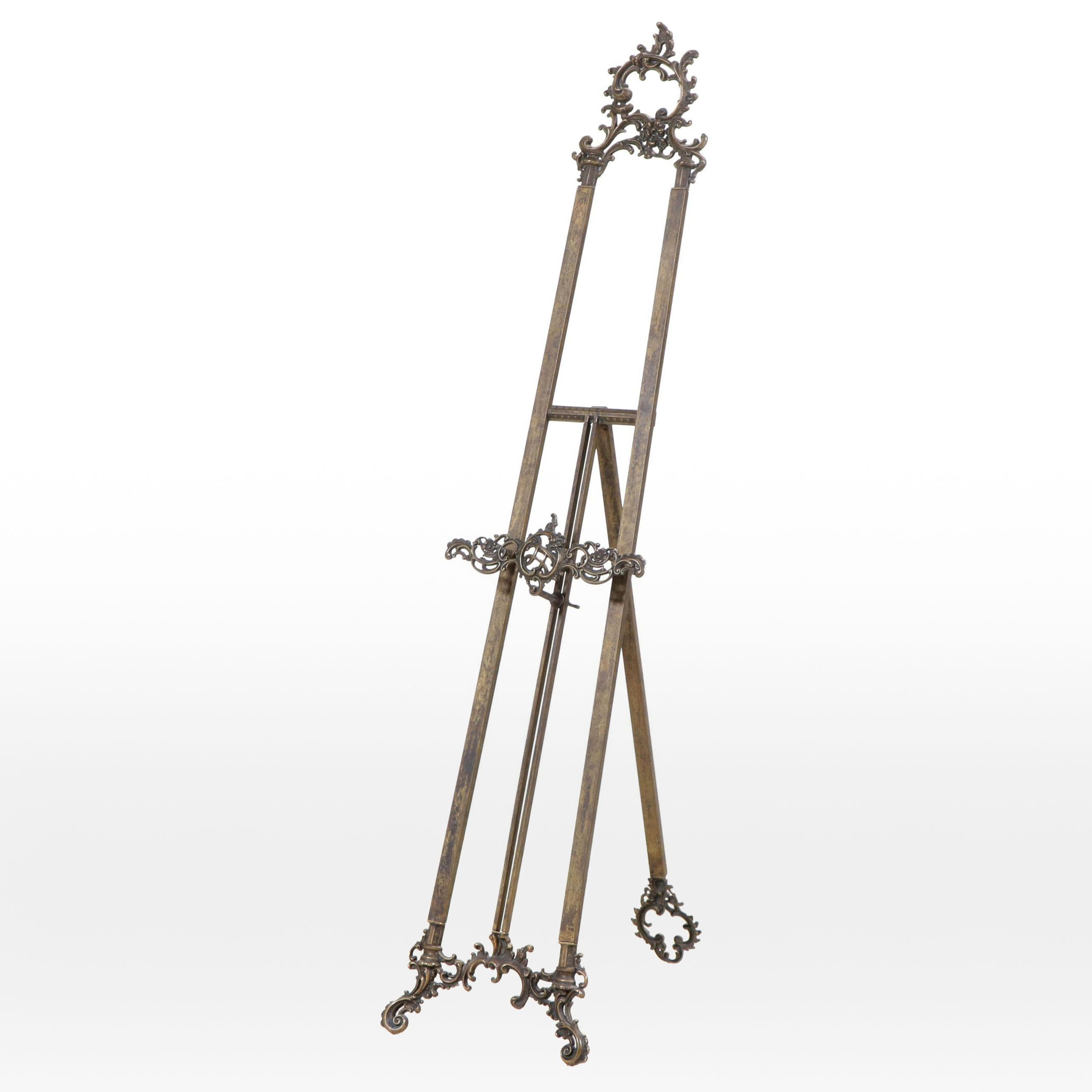 Rococo Style Cast Brass Standing Display Easel