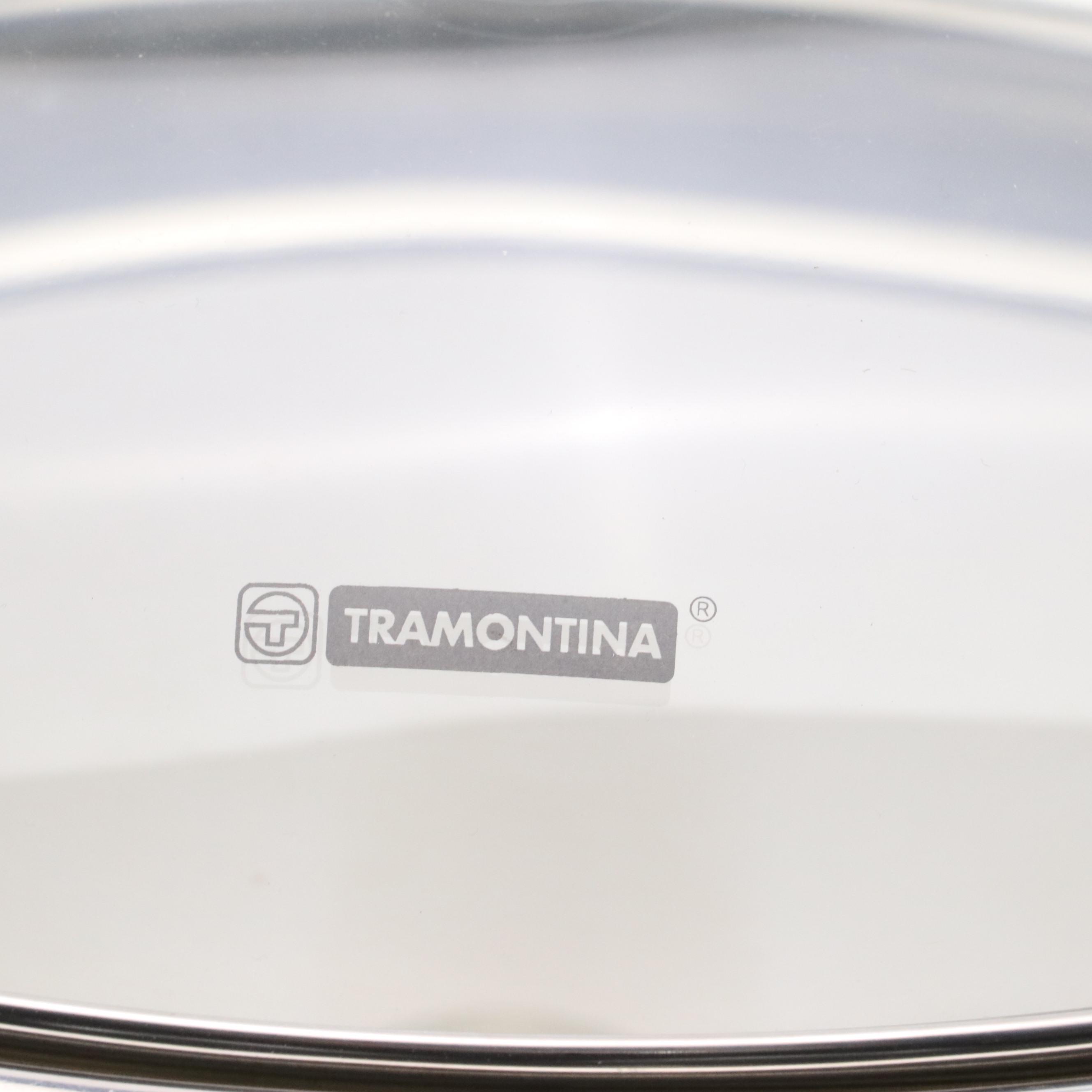 Tramontina Proline Stainless Steel Oval Chafing Dish with Metal 3-Part Relish