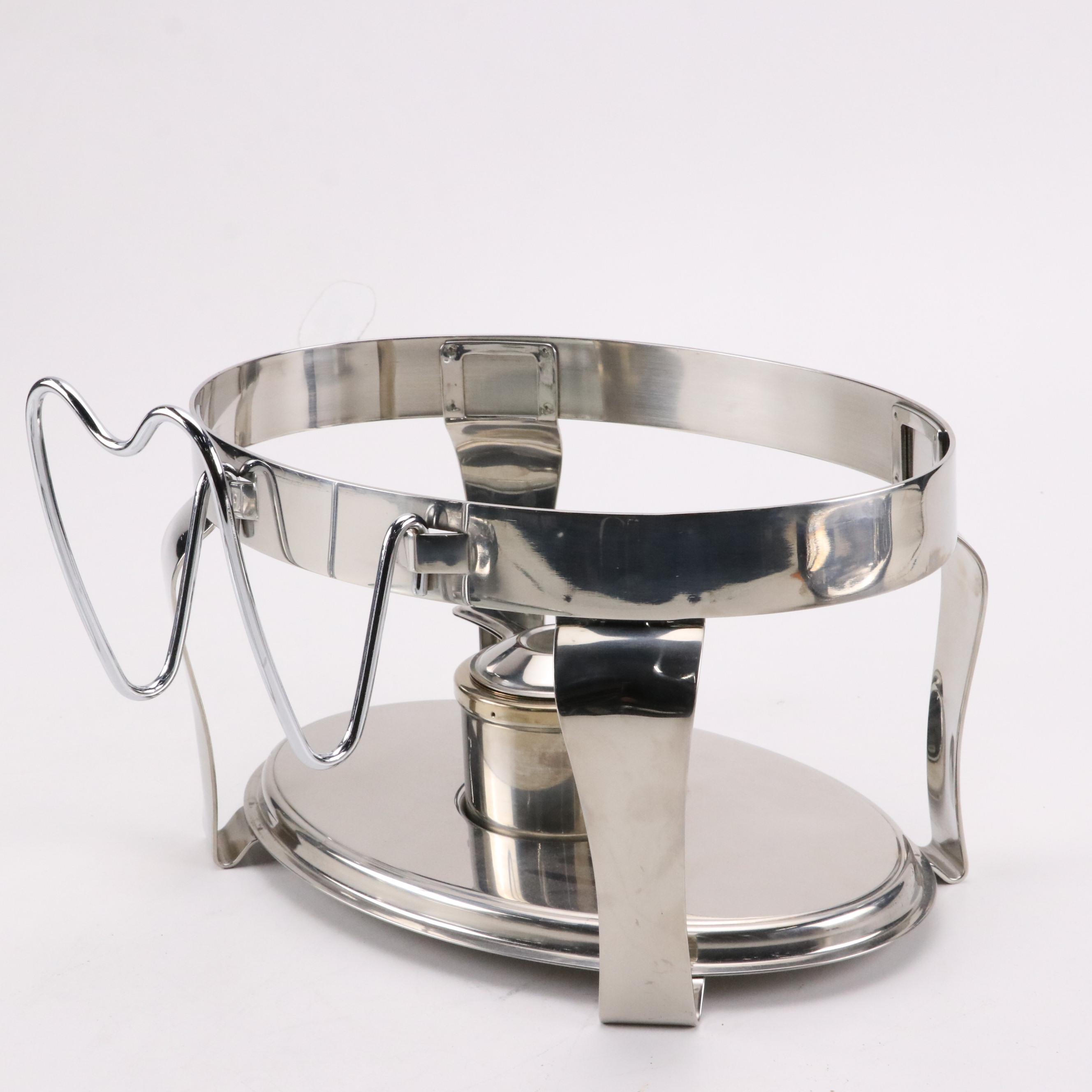 Tramontina Proline Stainless Steel Oval Chafing Dish with Metal 3-Part Relish