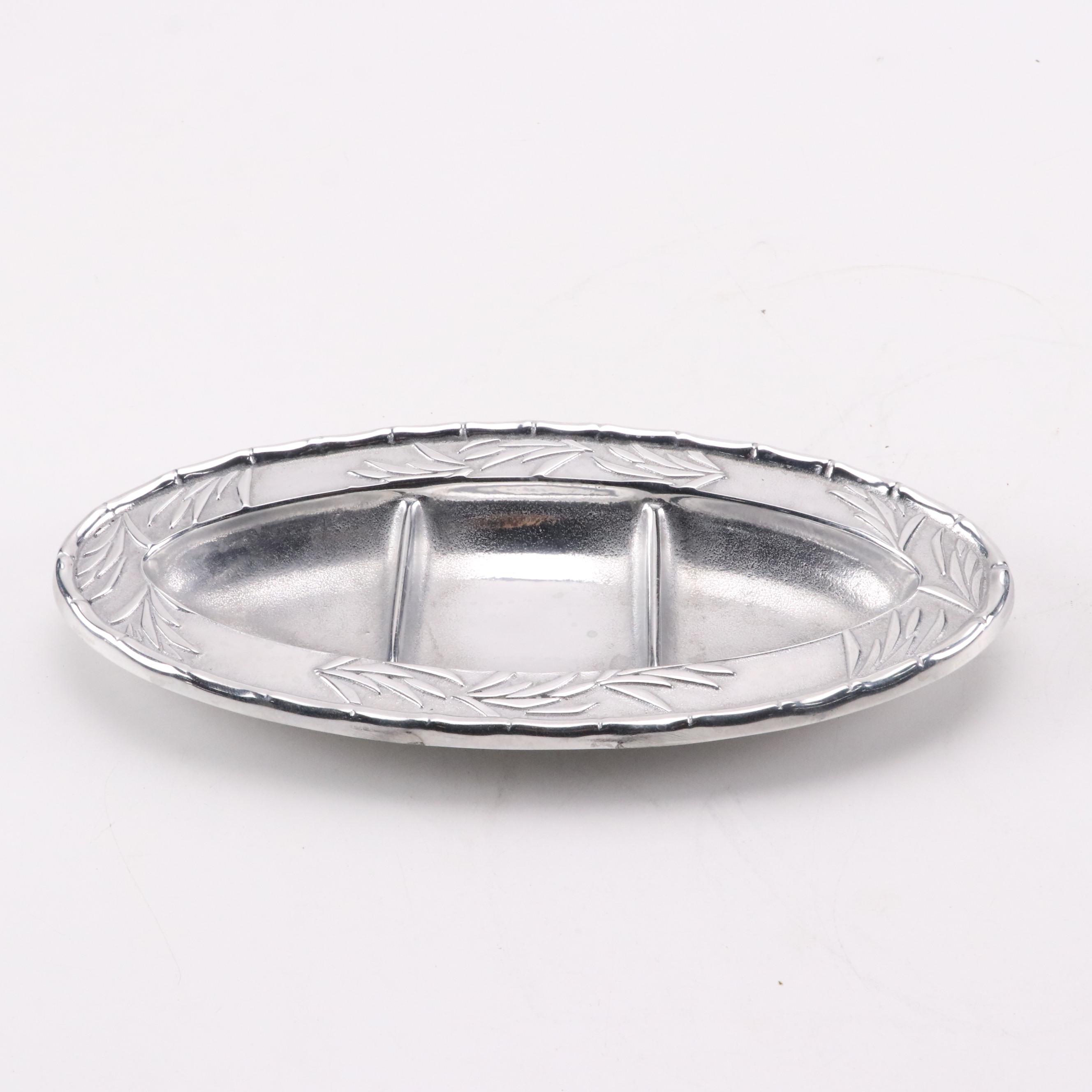 Tramontina Proline Stainless Steel Oval Chafing Dish with Metal 3-Part Relish