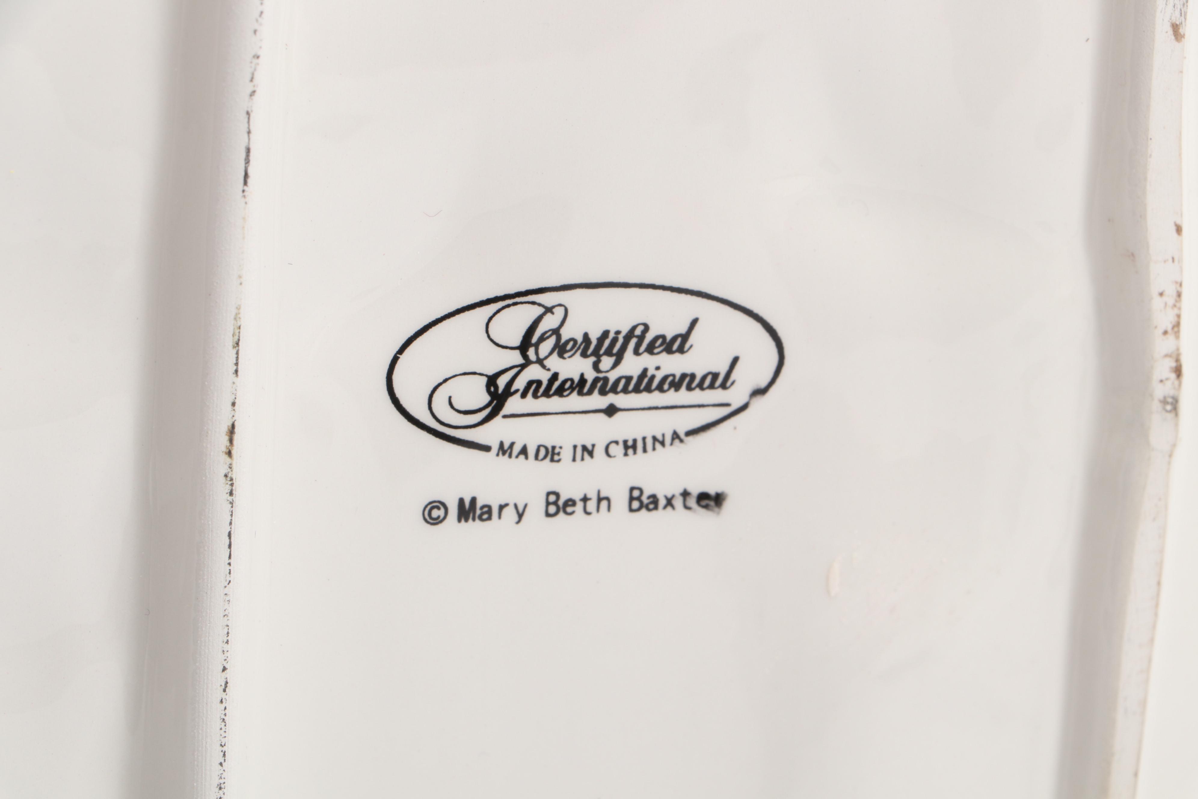 Mary Beth Baxter for Certified International Snowman Plate with Tree Stand