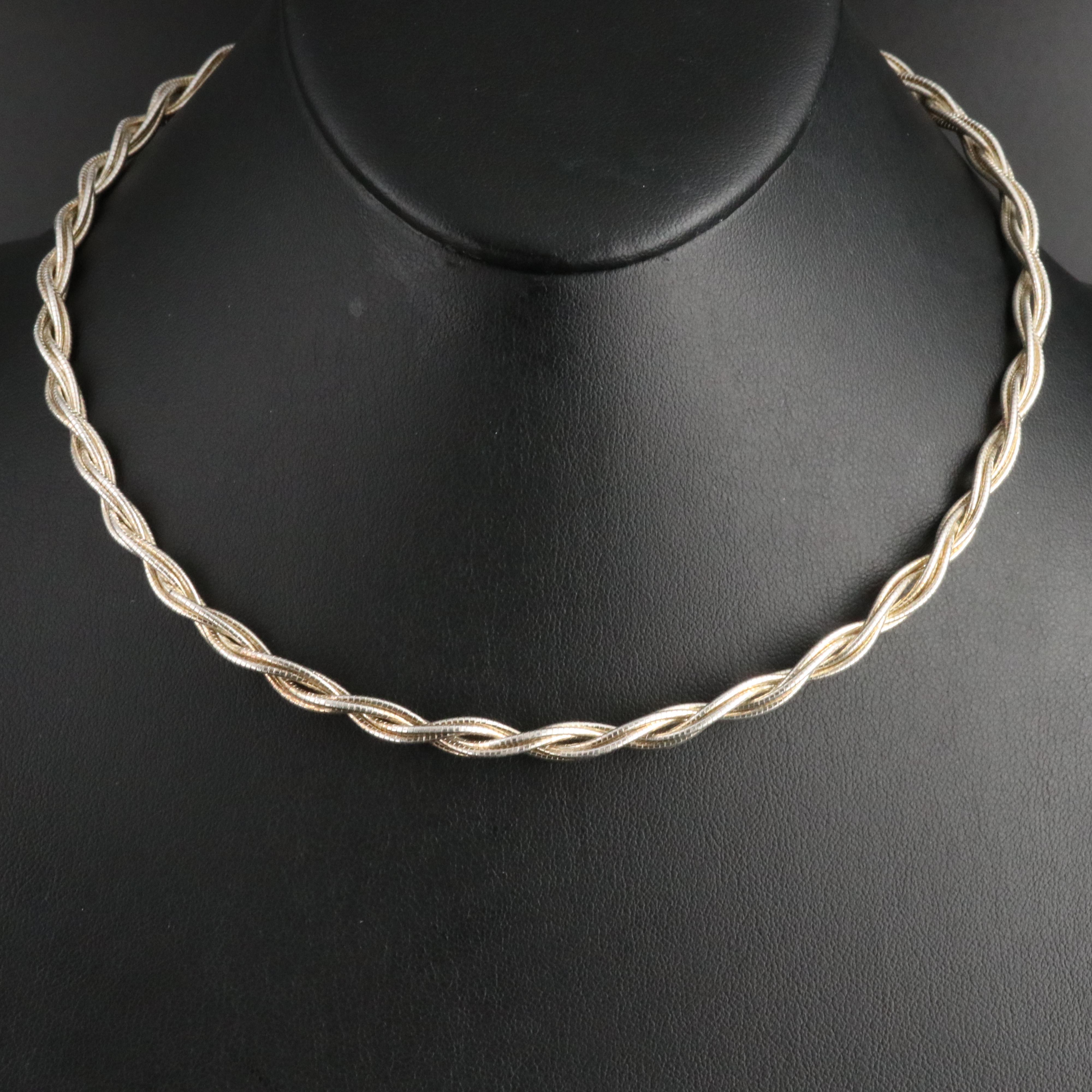 Italian Sterling Braided Snake Chain Necklace