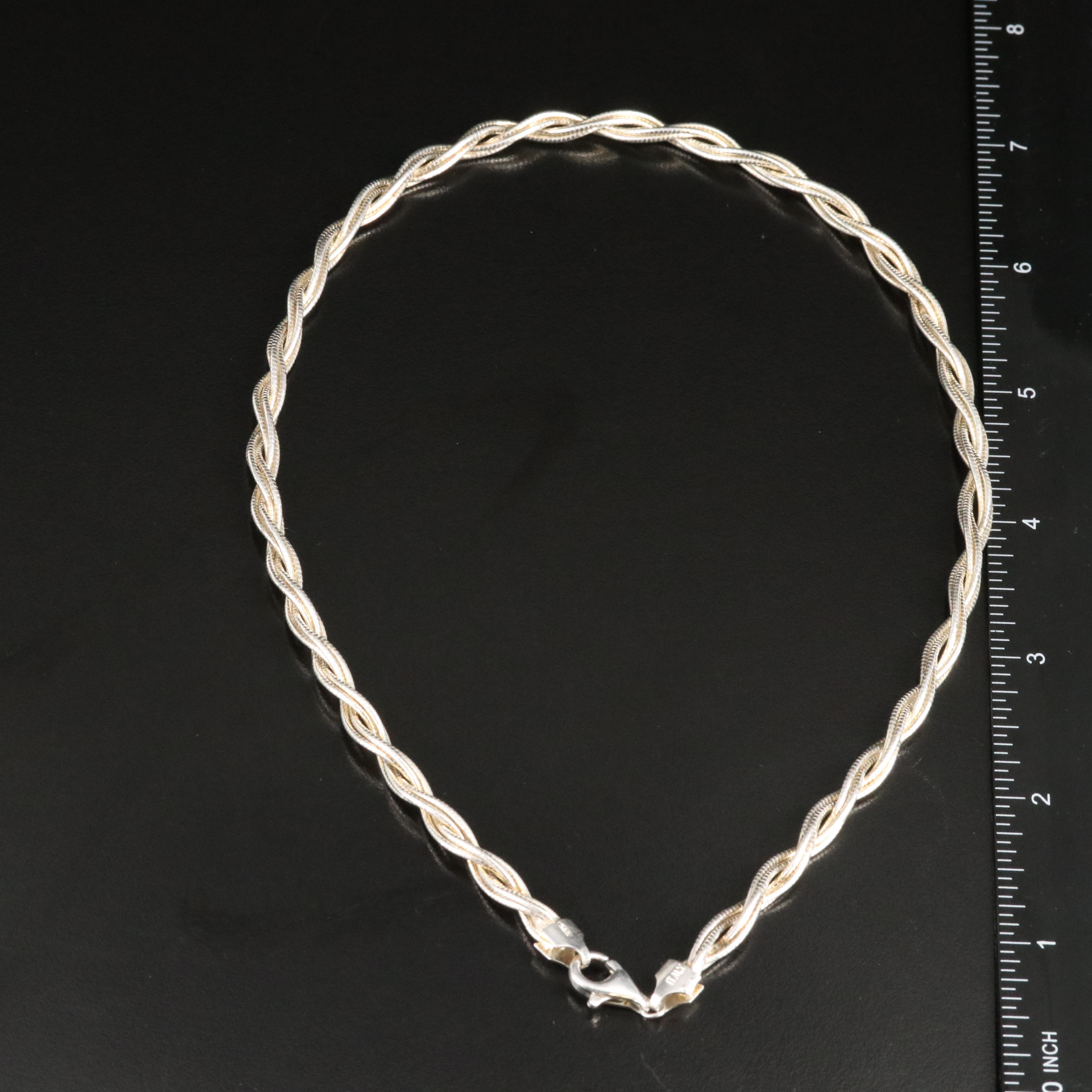 Italian Sterling Braided Snake Chain Necklace
