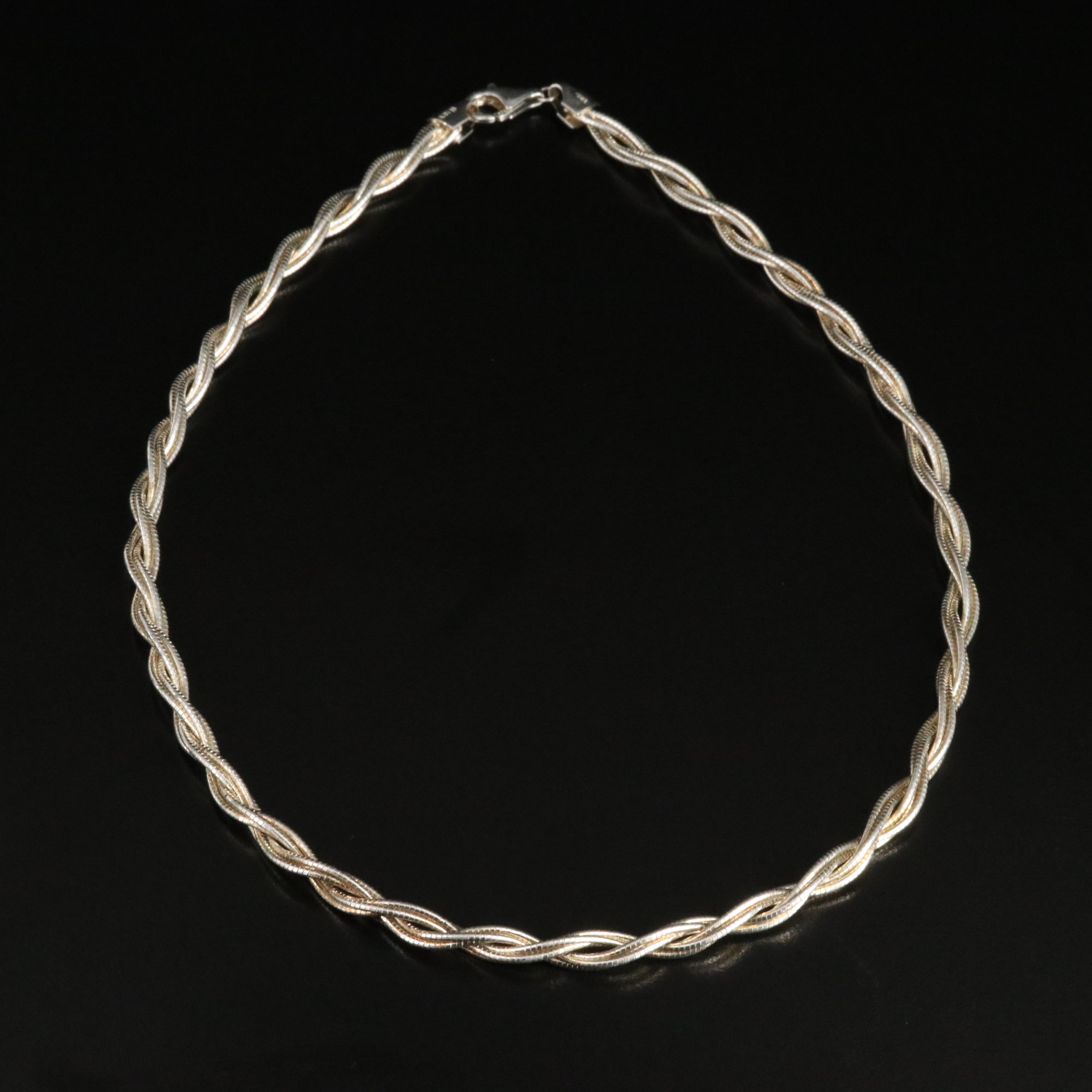 Italian Sterling Braided Snake Chain Necklace