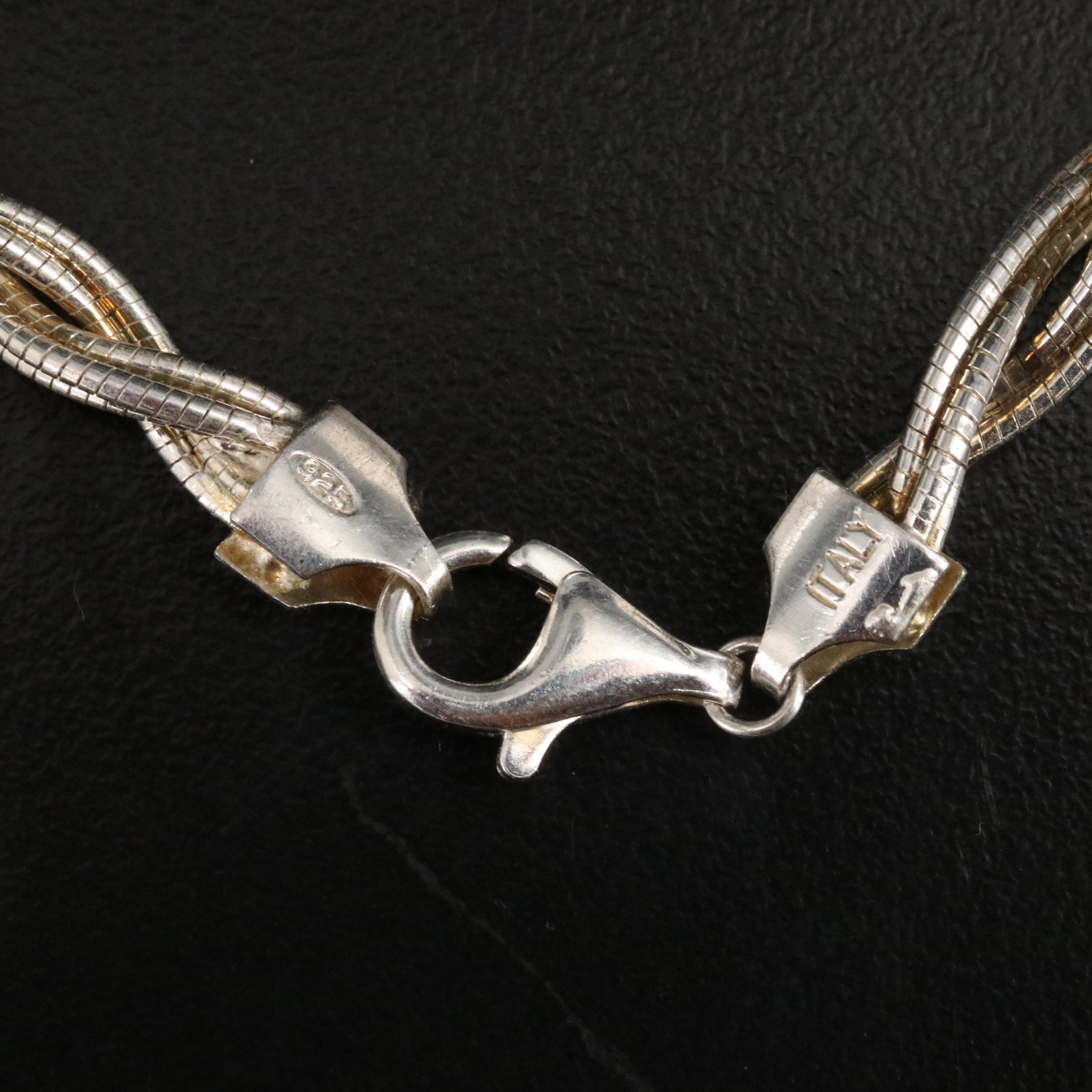 Italian Sterling Braided Snake Chain Necklace