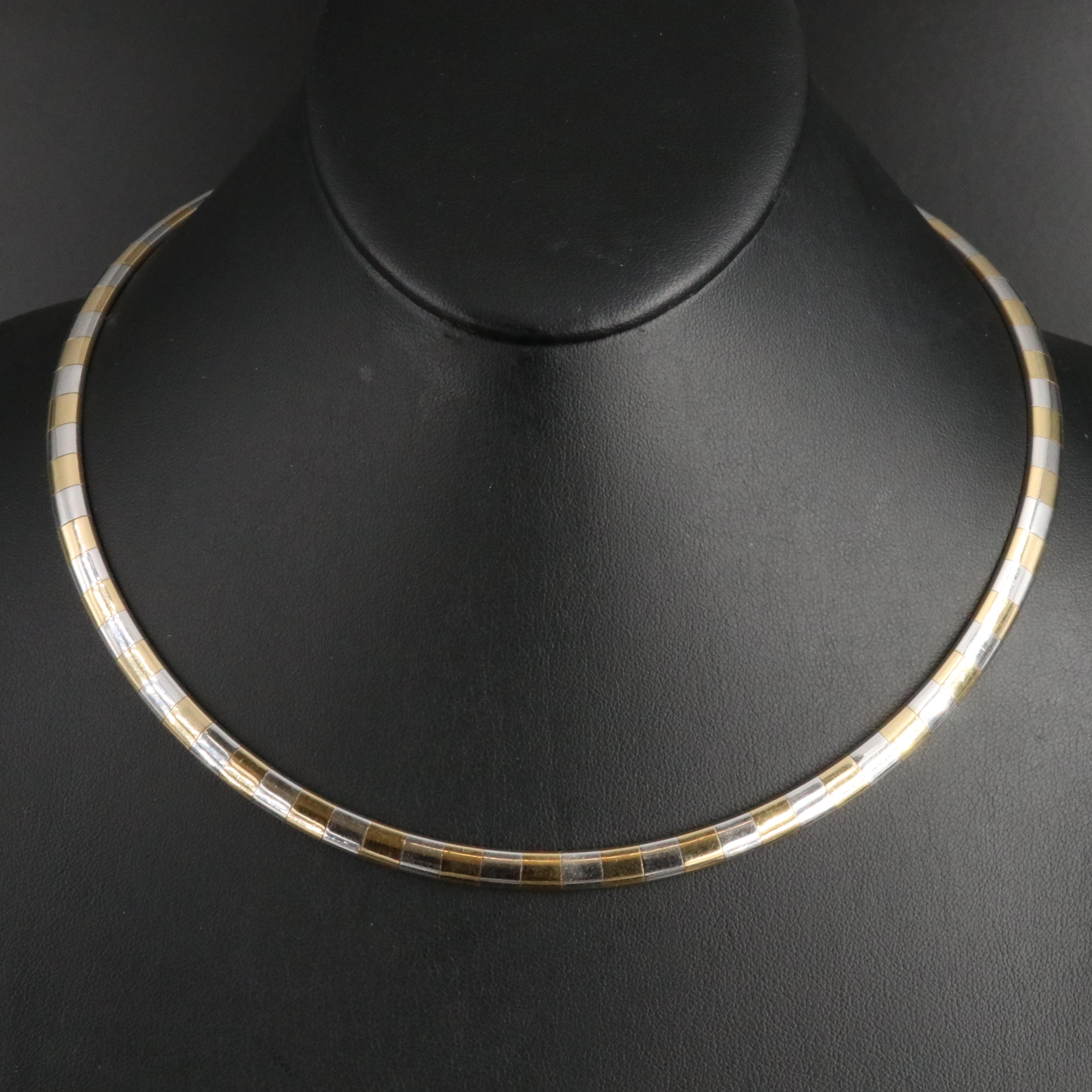 Italian 14K Two-Tone Omega Chain Necklace