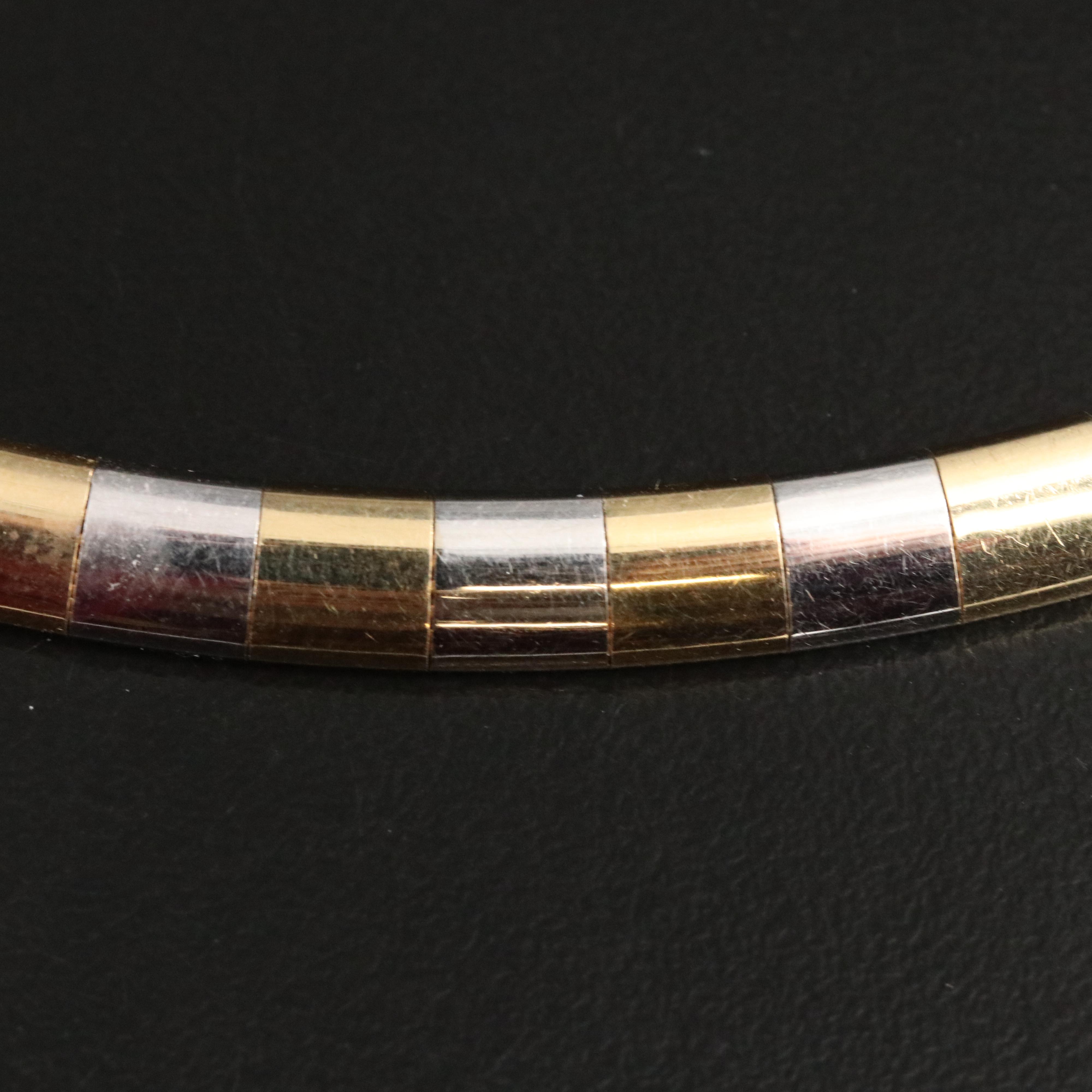 Italian 14K Two-Tone Omega Chain Necklace