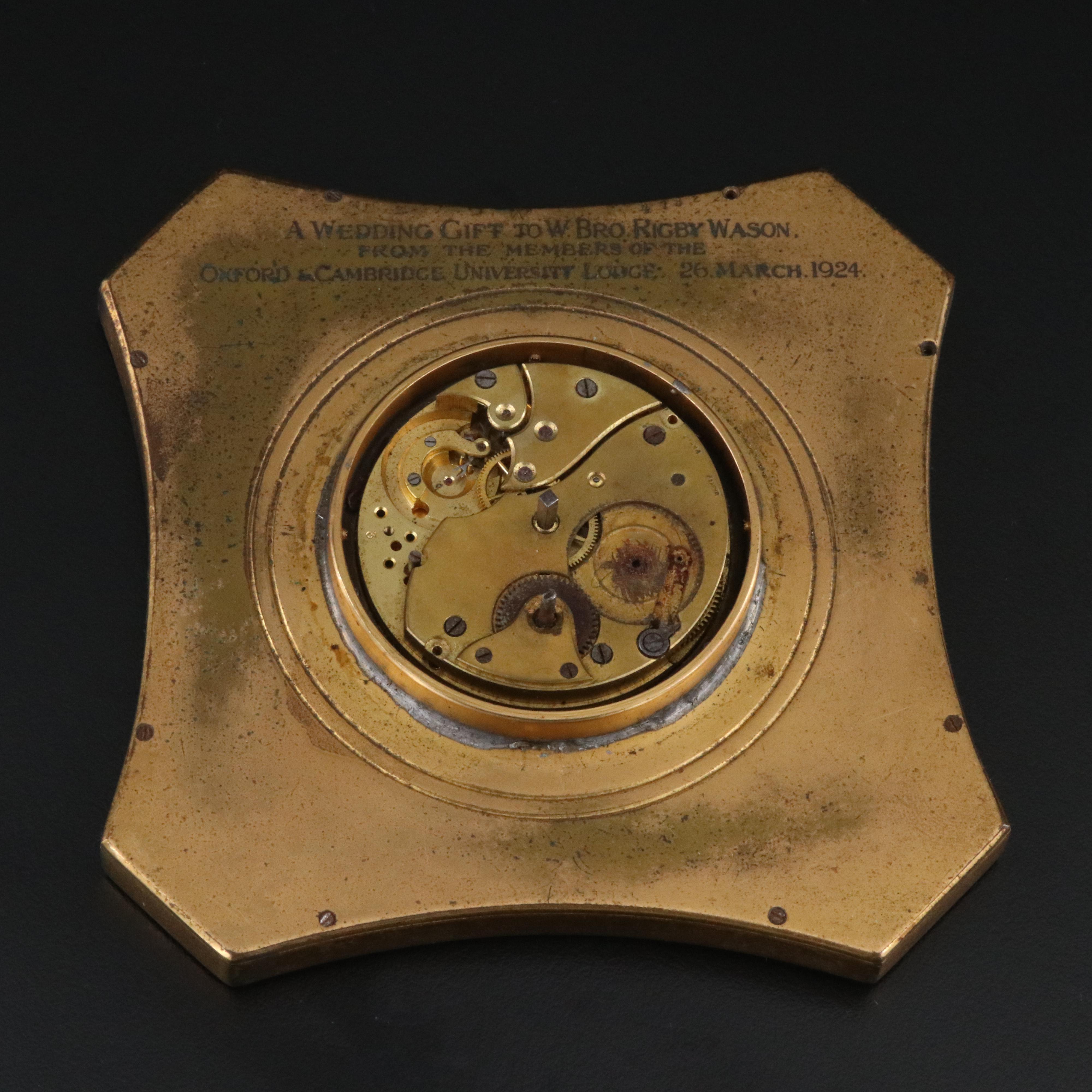 Antique Asprey & Co. 8 Day Desk Clock