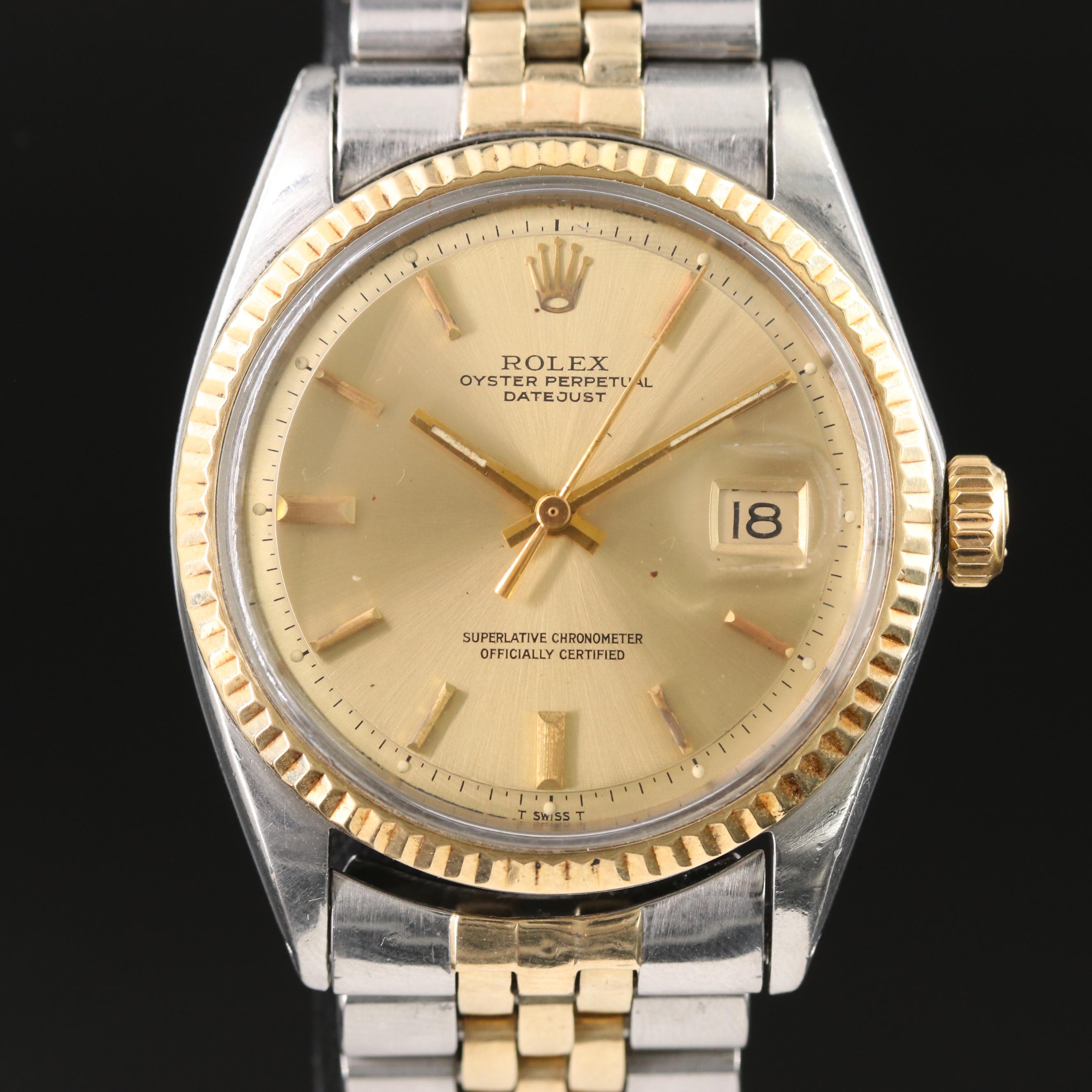 1970 Rolex Pie Pan Dial Datejust Watch