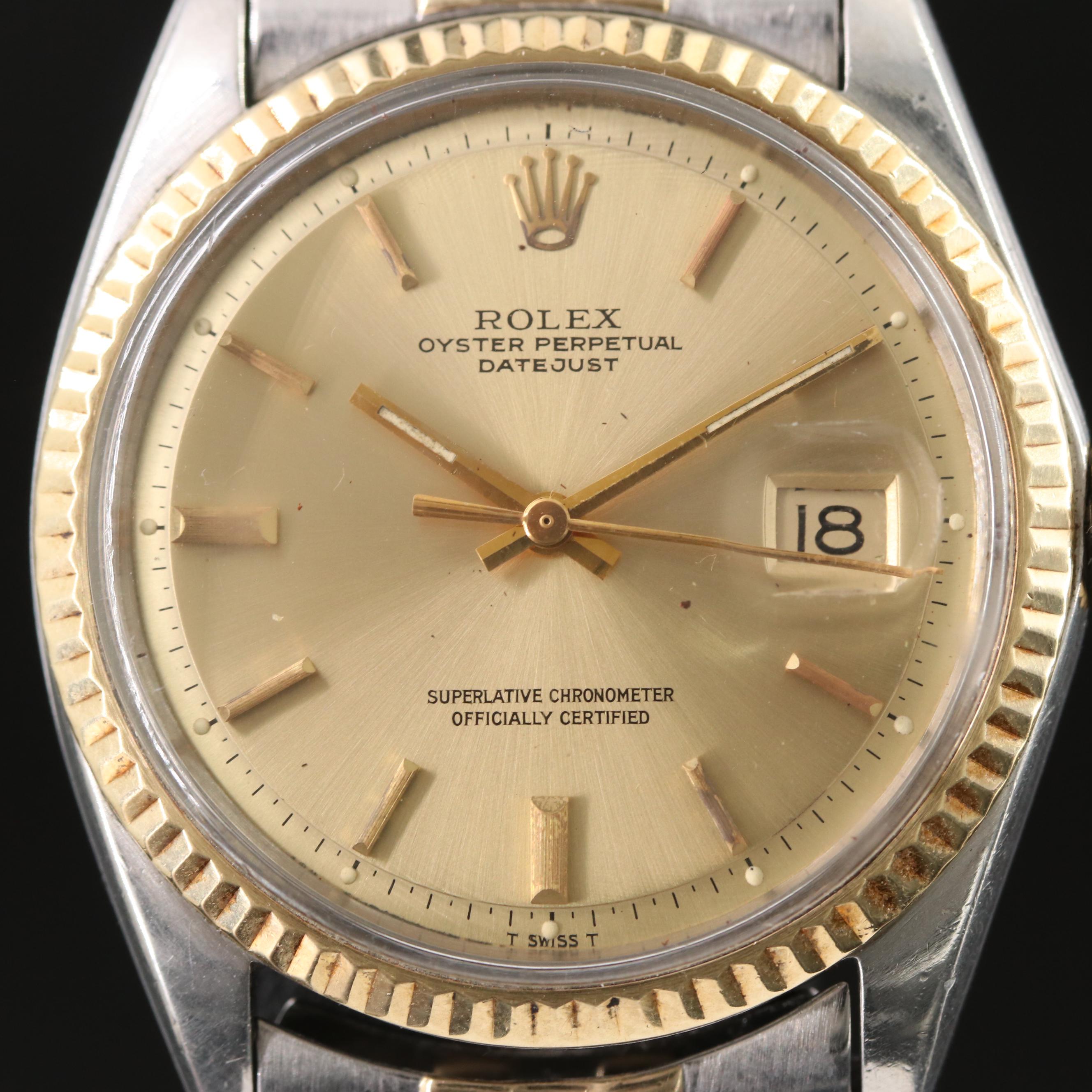 1970 Rolex Pie Pan Dial Datejust Watch