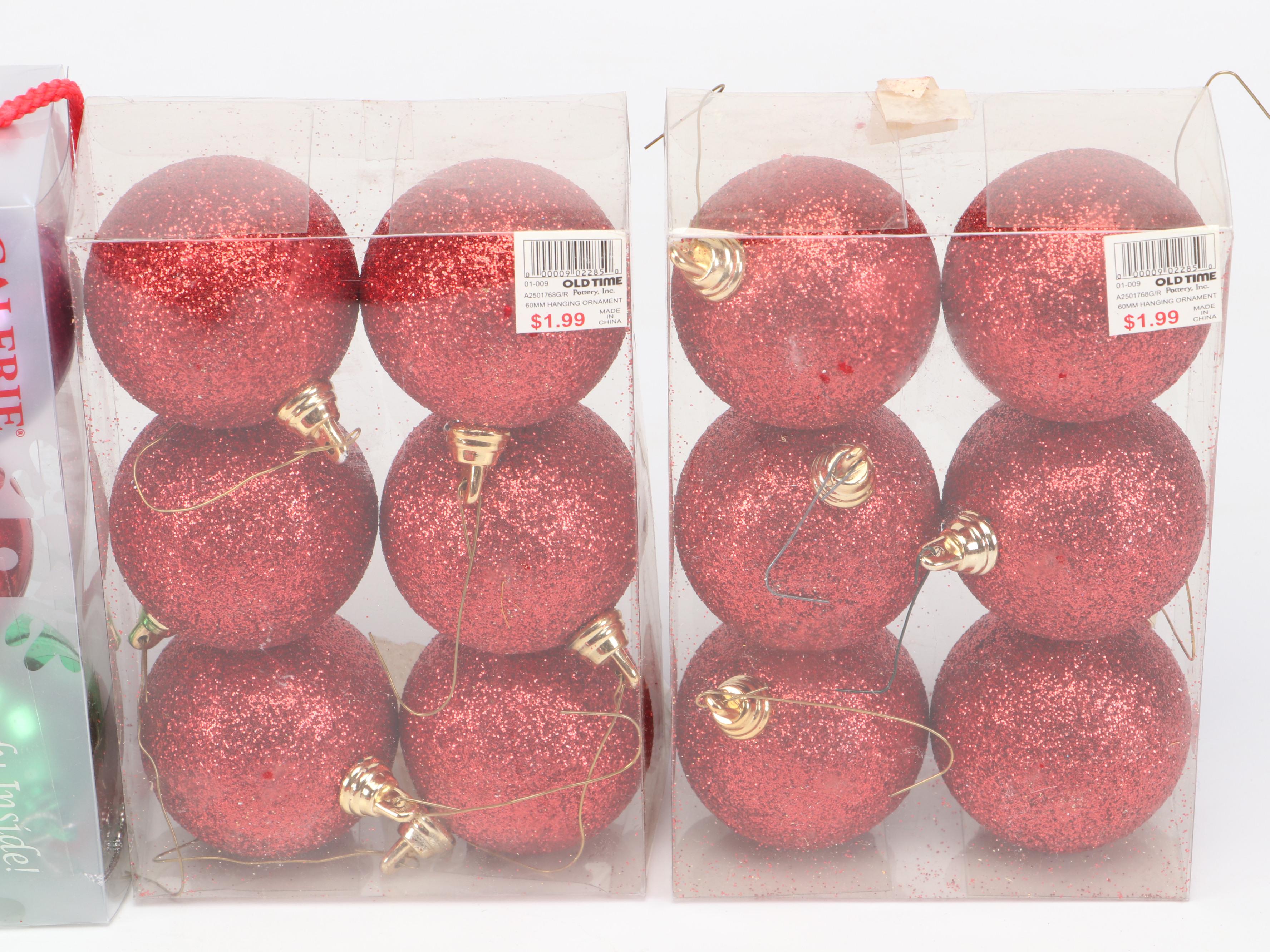 Holiday Living Tinsel Garland with Christmas Ornaments and Wreath