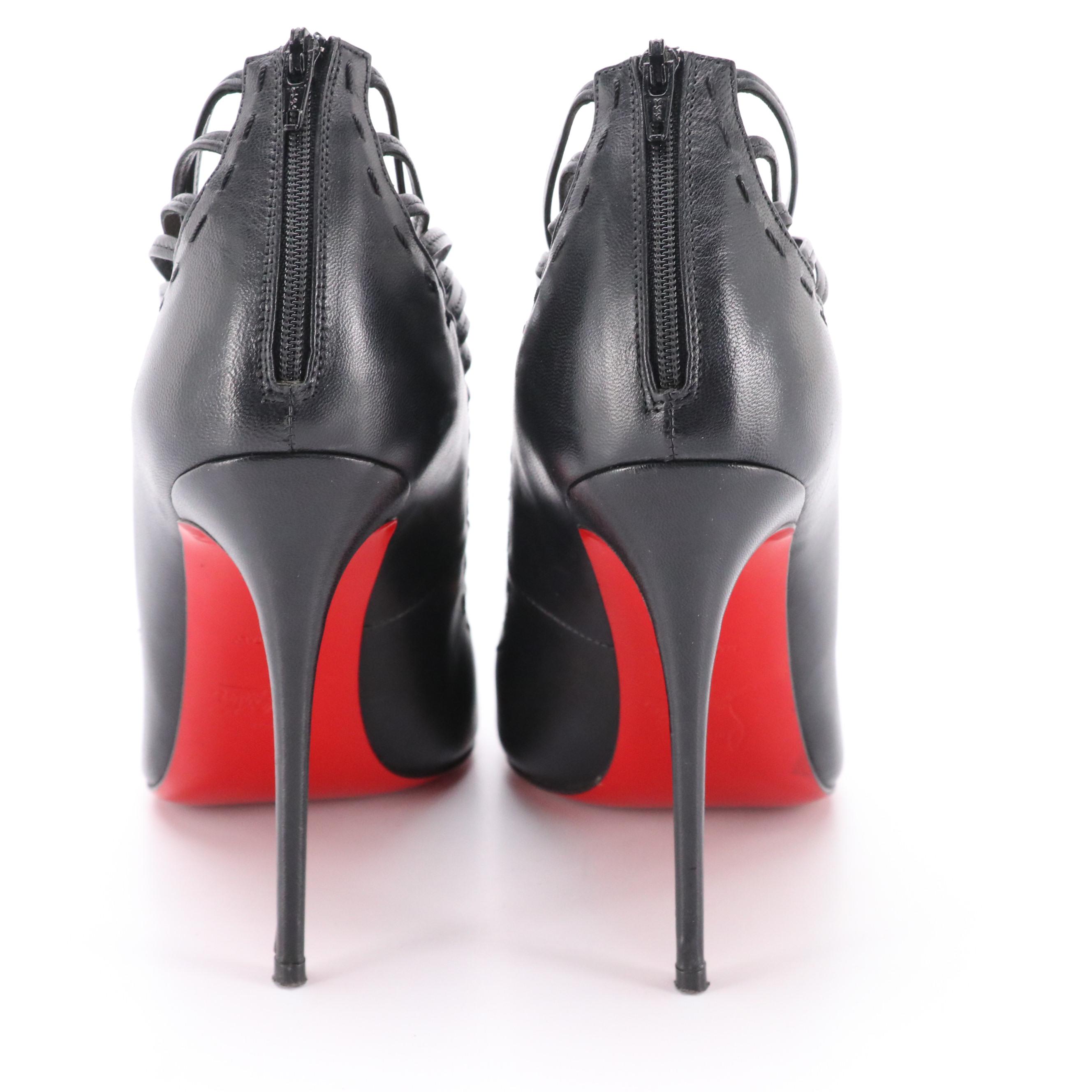 Christian Louboutin Zoulou Pointed-Toe Pumps in Black Leather