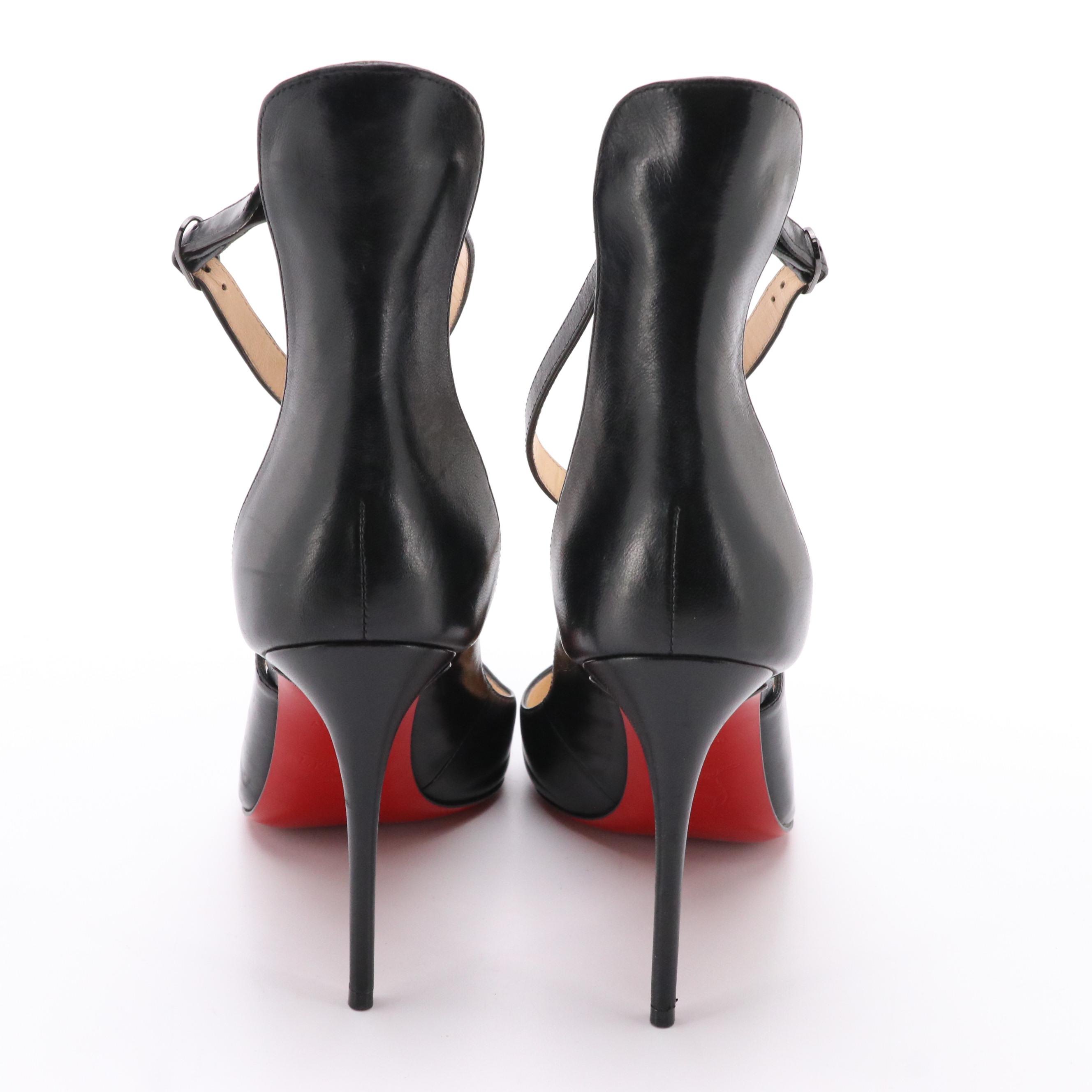 Christian Louboutin Black Nappa Leather Marlenarock 100 Pumps