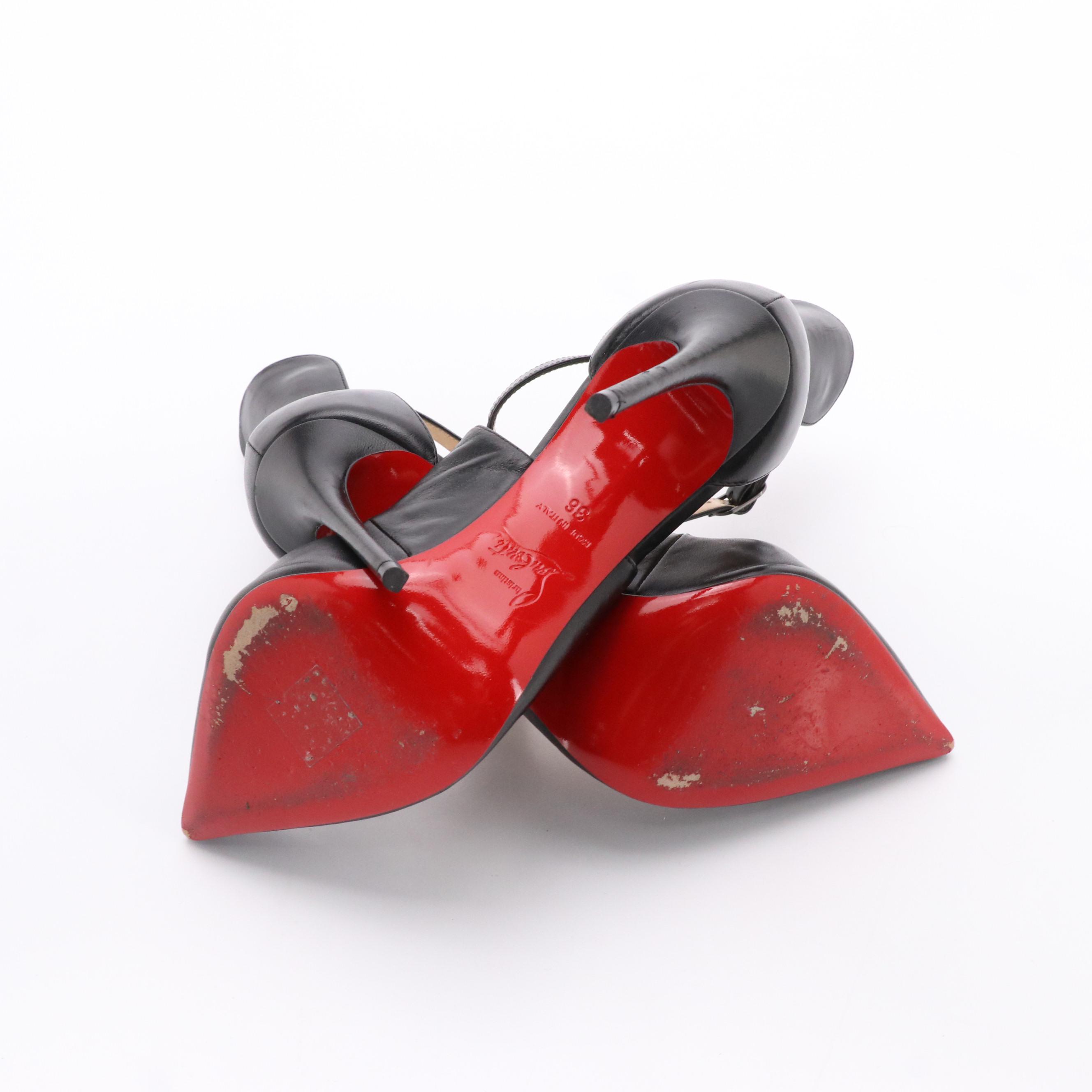 Christian Louboutin Black Nappa Leather Marlenarock 100 Pumps