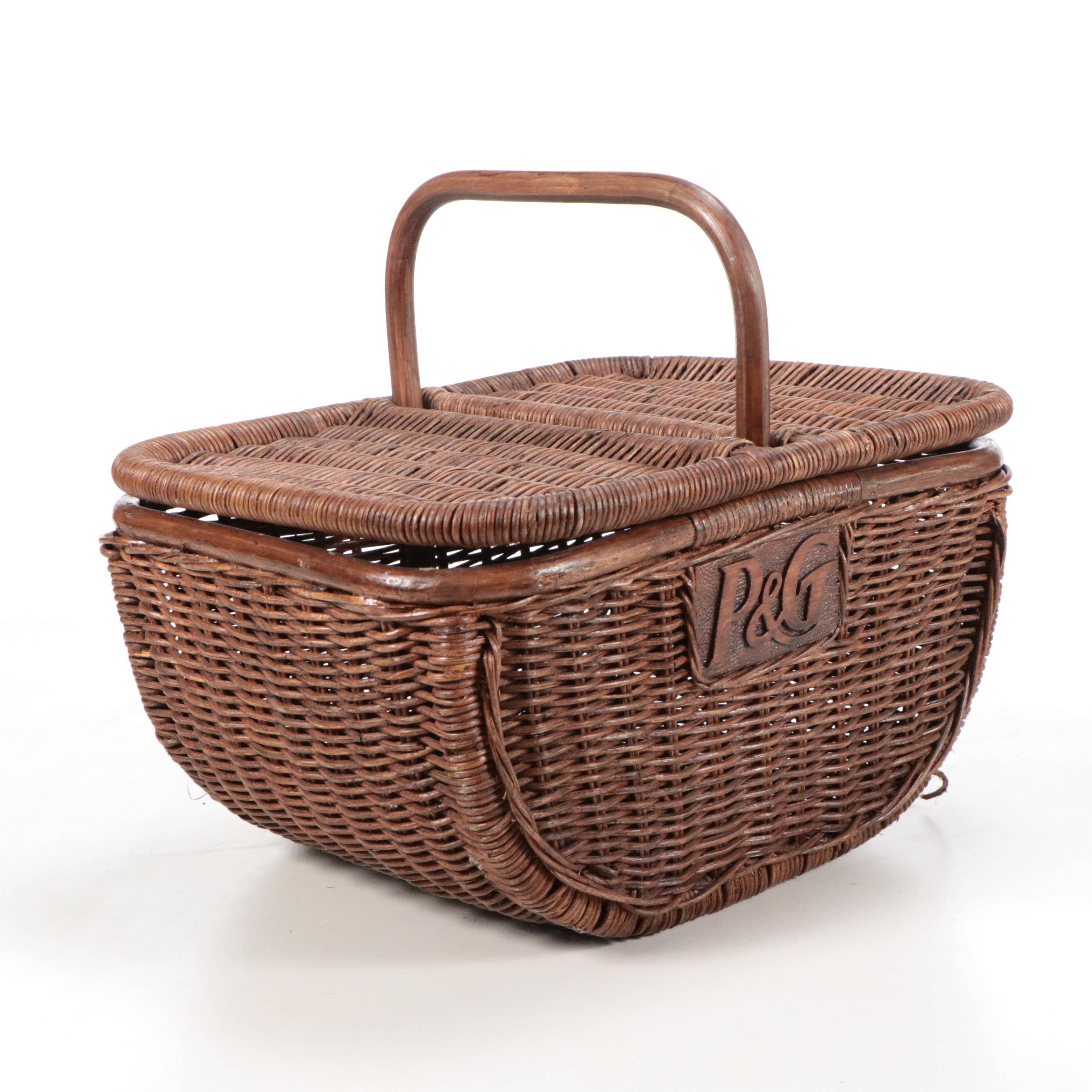 Procter & Gamble Wicker Picnic Basket and Igloo Cooler