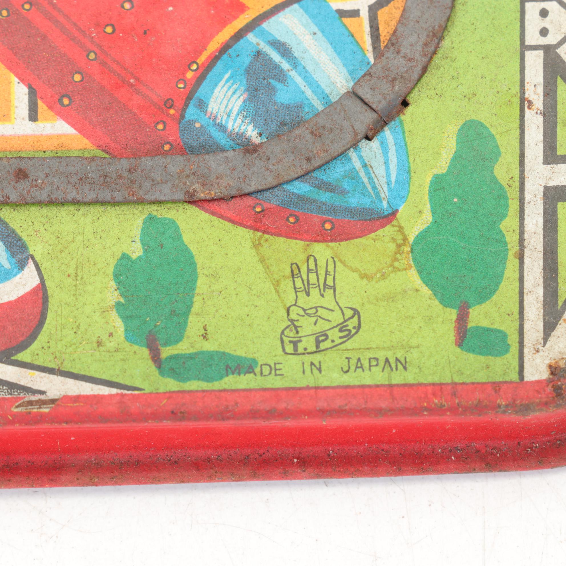 TPS "Conny Island Scooter" Tin Litho Wind-up Toy with Haji Wind-up  Duck