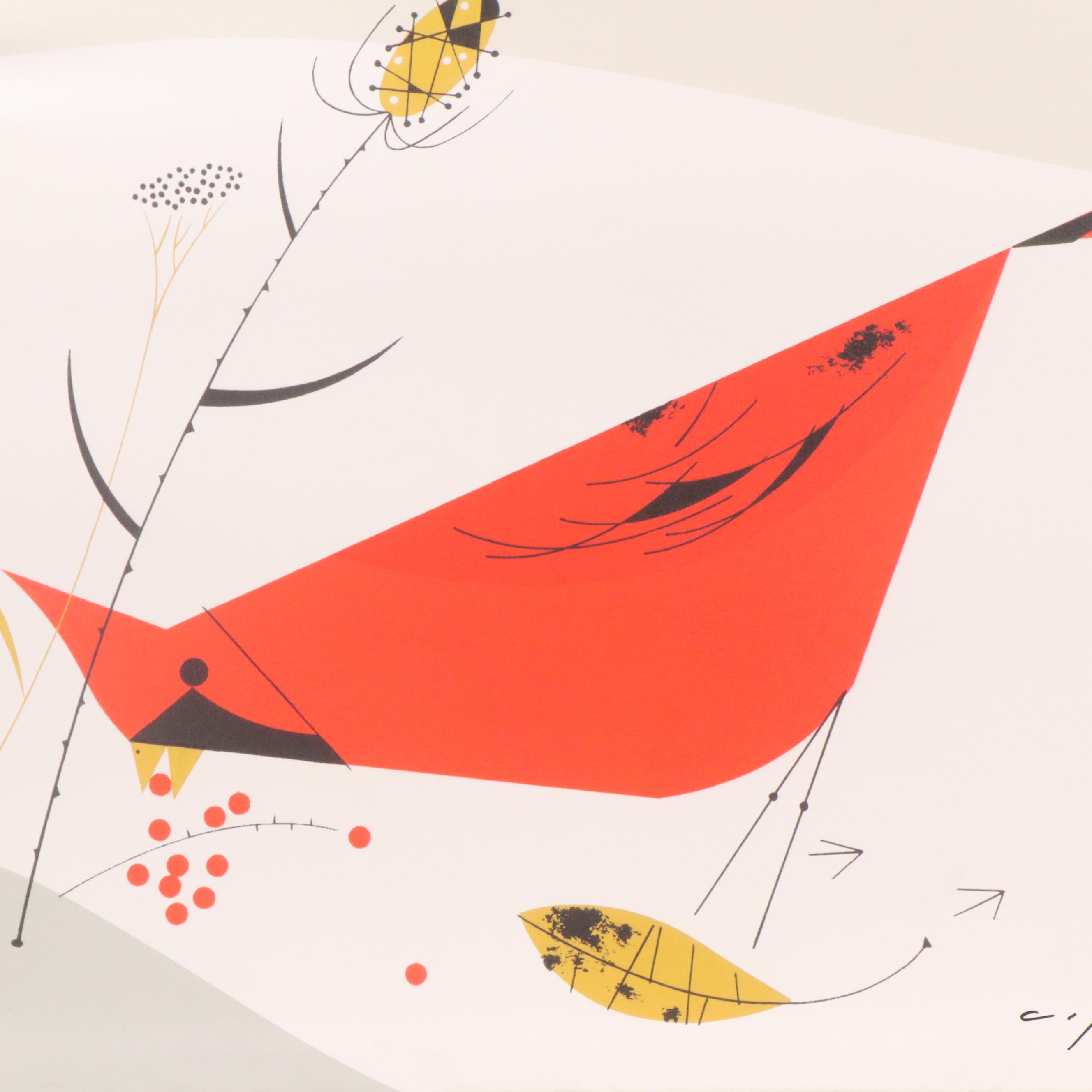Giclée after Charley Harper "Cardinal Cuisine"