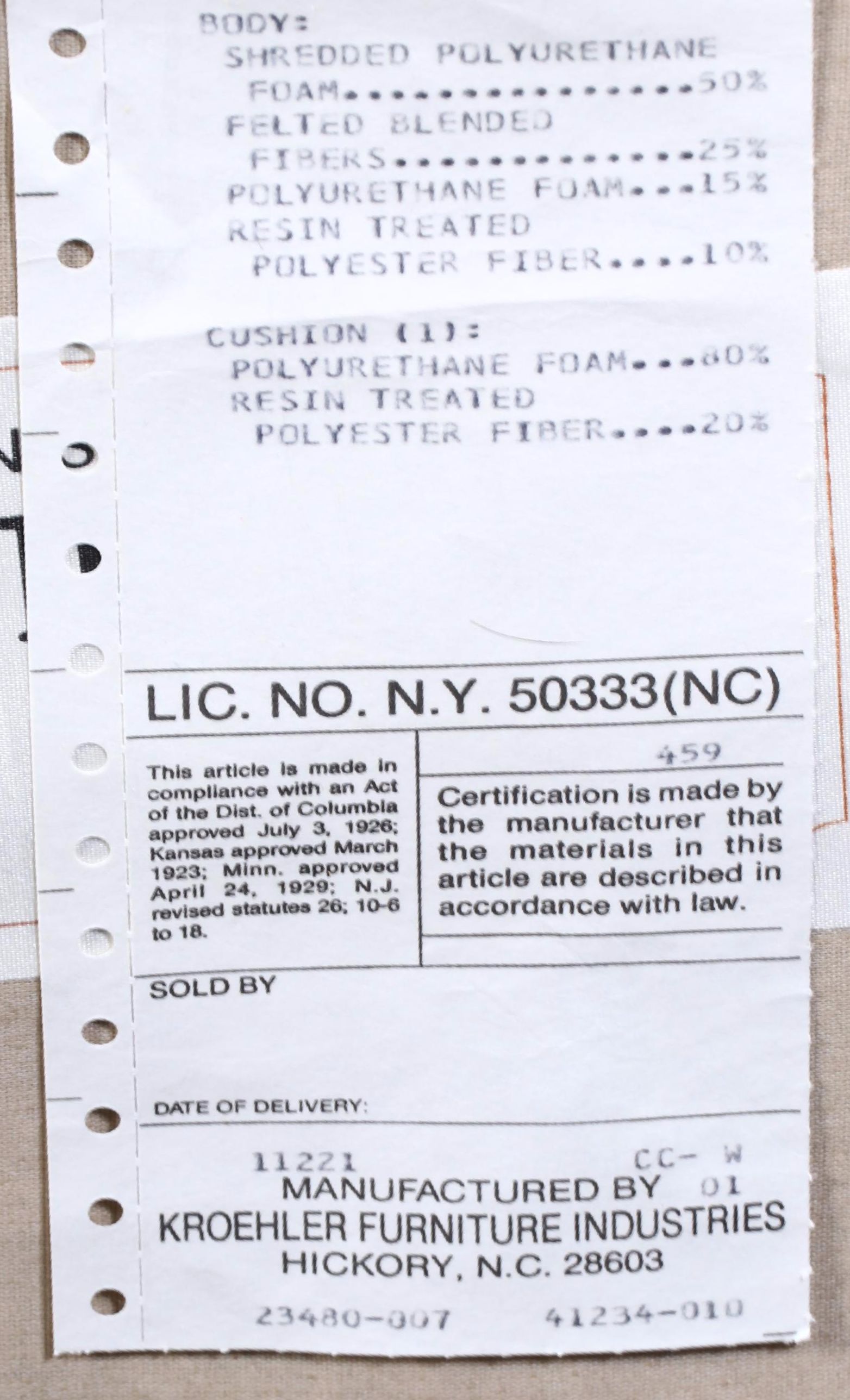 Kroehler Upholstered Easy Armchair and Ottoman, Late 20th Century