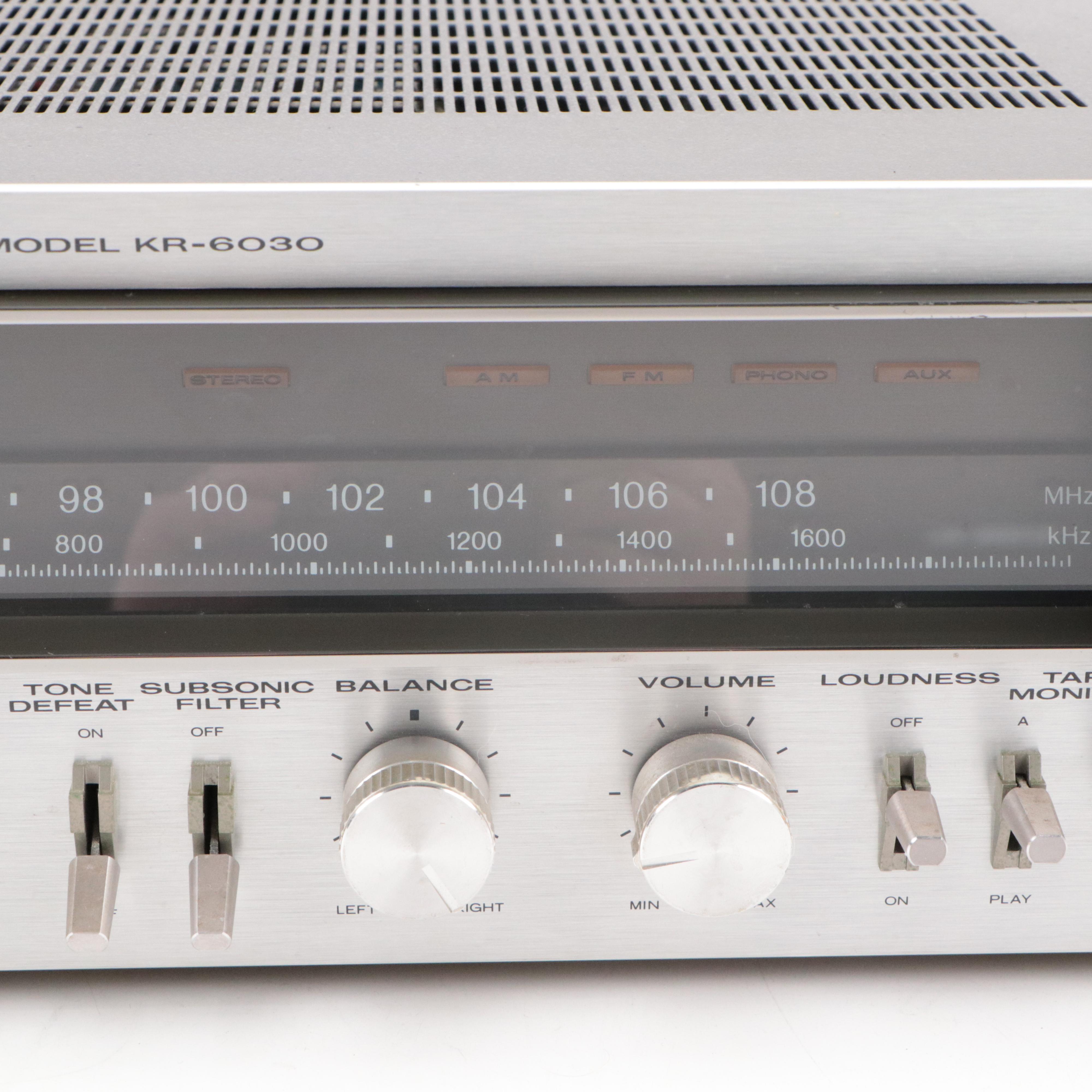 Kenwood KR-6030 AM-FM Stereo Tuner Amplifier, 1977–1980