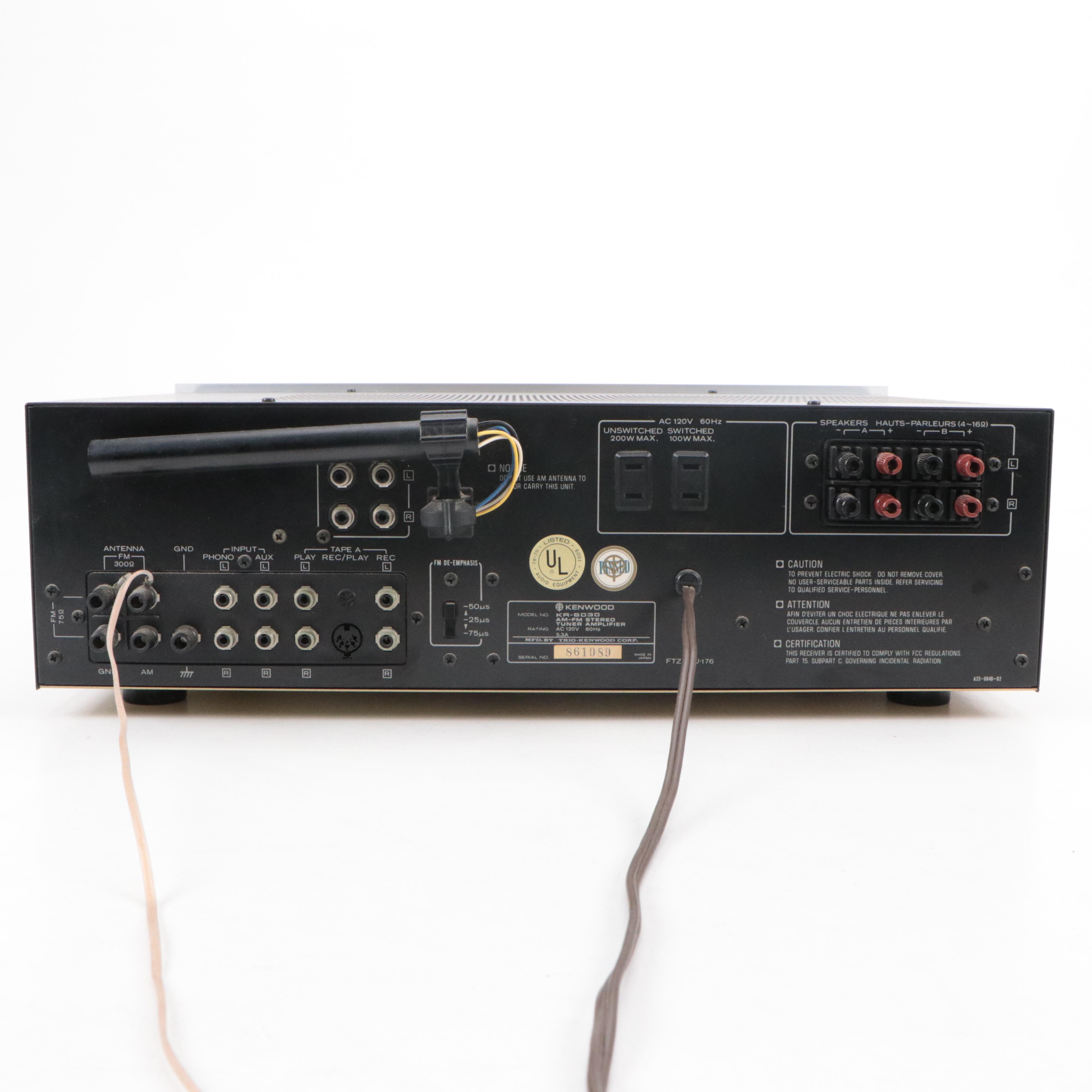 Kenwood KR-6030 AM-FM Stereo Tuner Amplifier, 1977–1980
